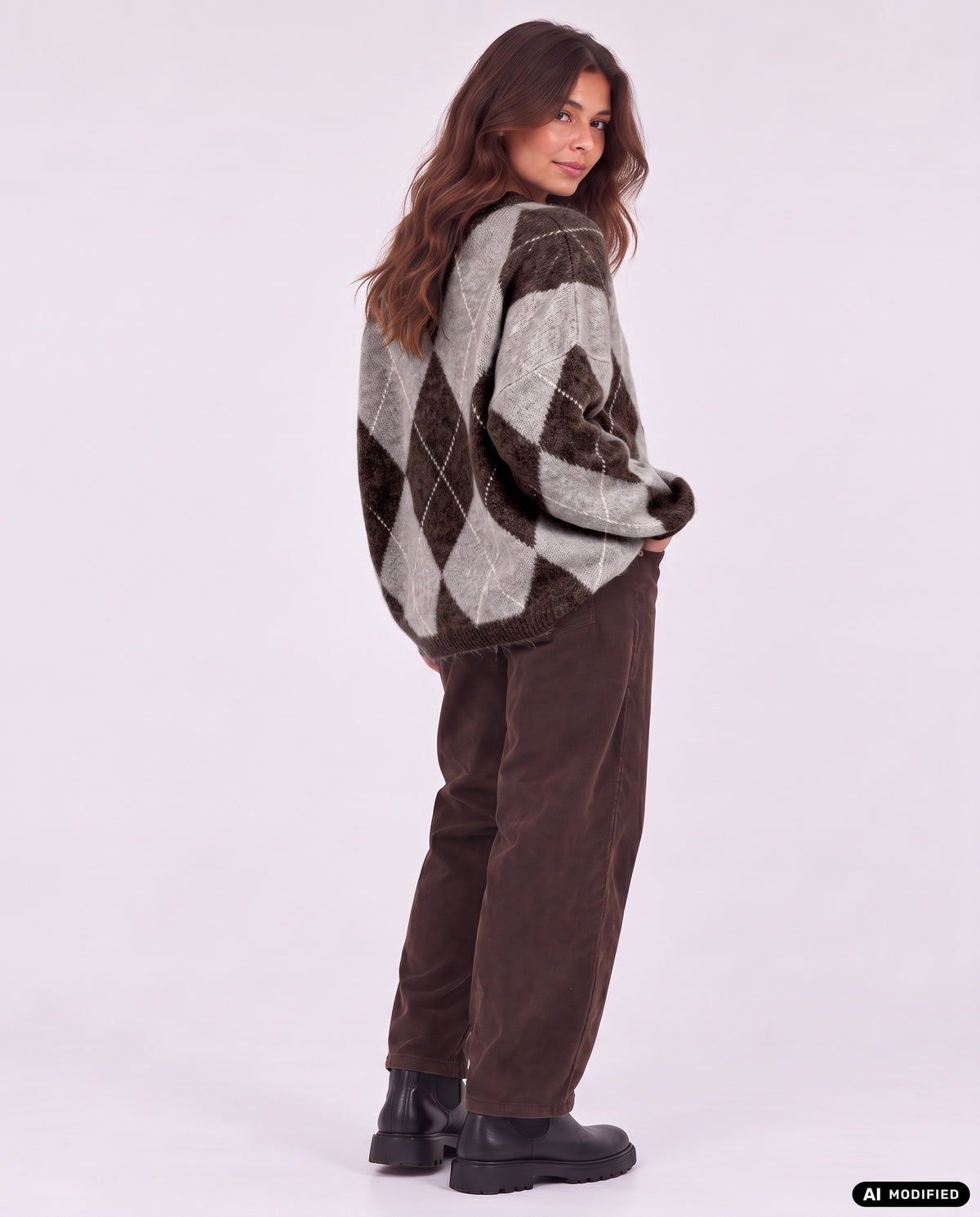 Strickpullover mit Argyle-Muster