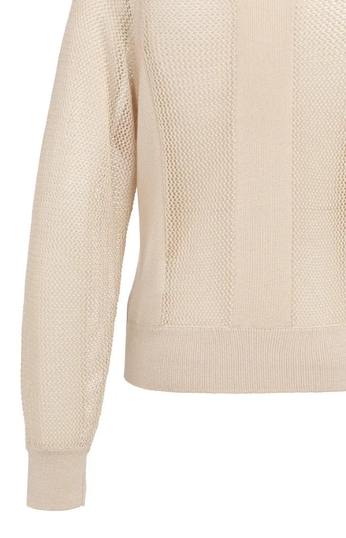 Strickpullover in Netzoptik mit Raglanärmeln