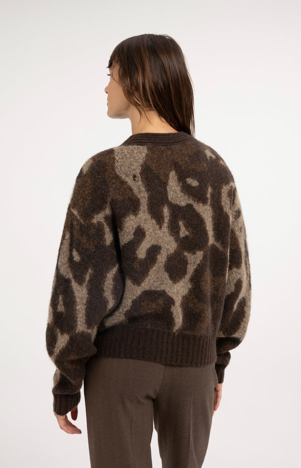 Strickcardigan mit Muster und Fledermausärmeln
