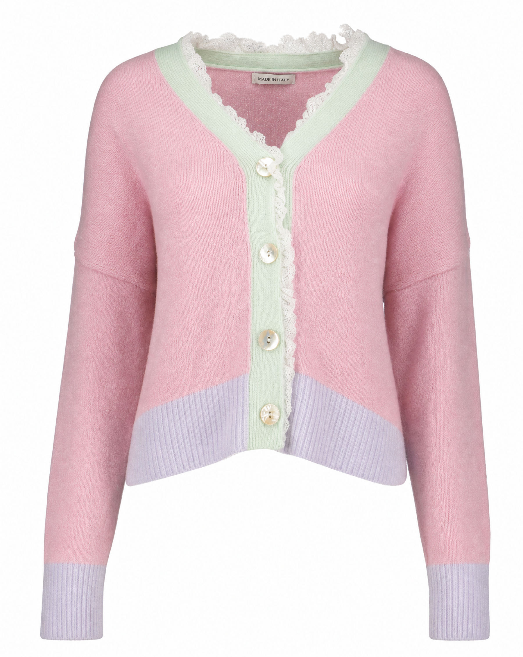 Goose Flash Strickjacken Rosa/Mintgrün/Flieder