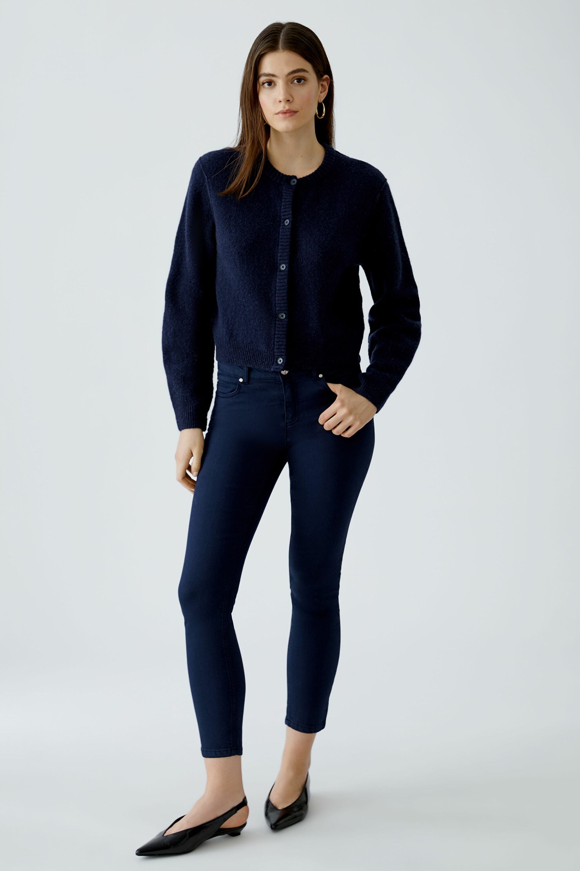 Oui Strickjacken Darkblue