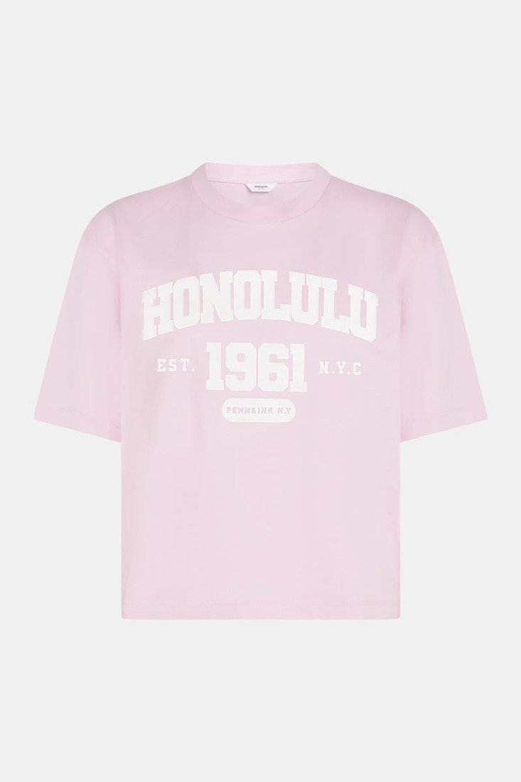 Penn & Ink T-Shirts Orchid/White