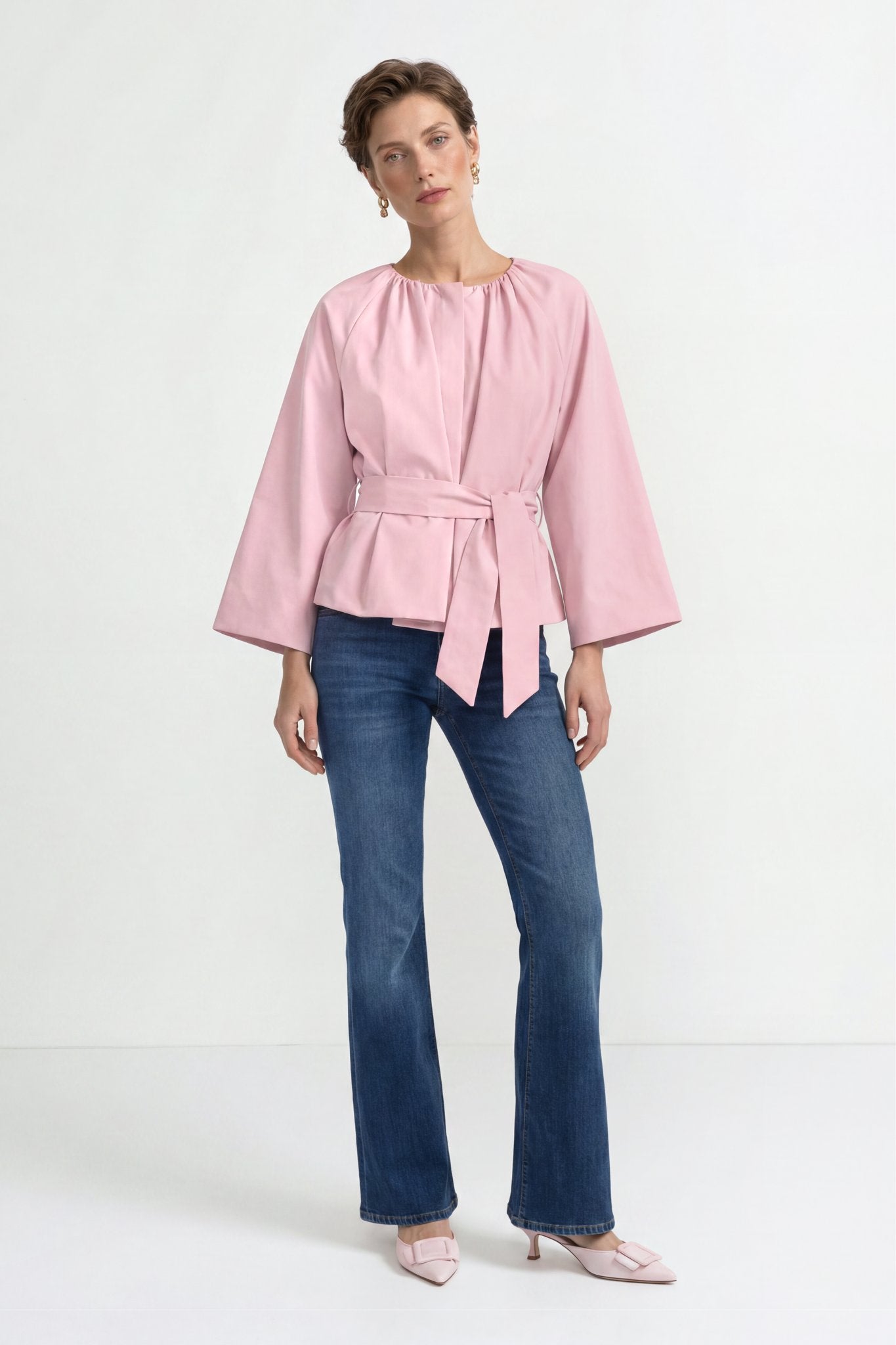 Bluse mit Bindegürtel