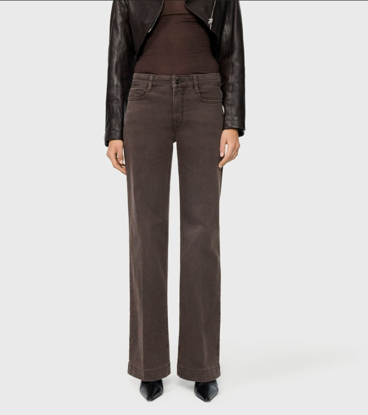 MAC Flared Leg Brown Stone Wash