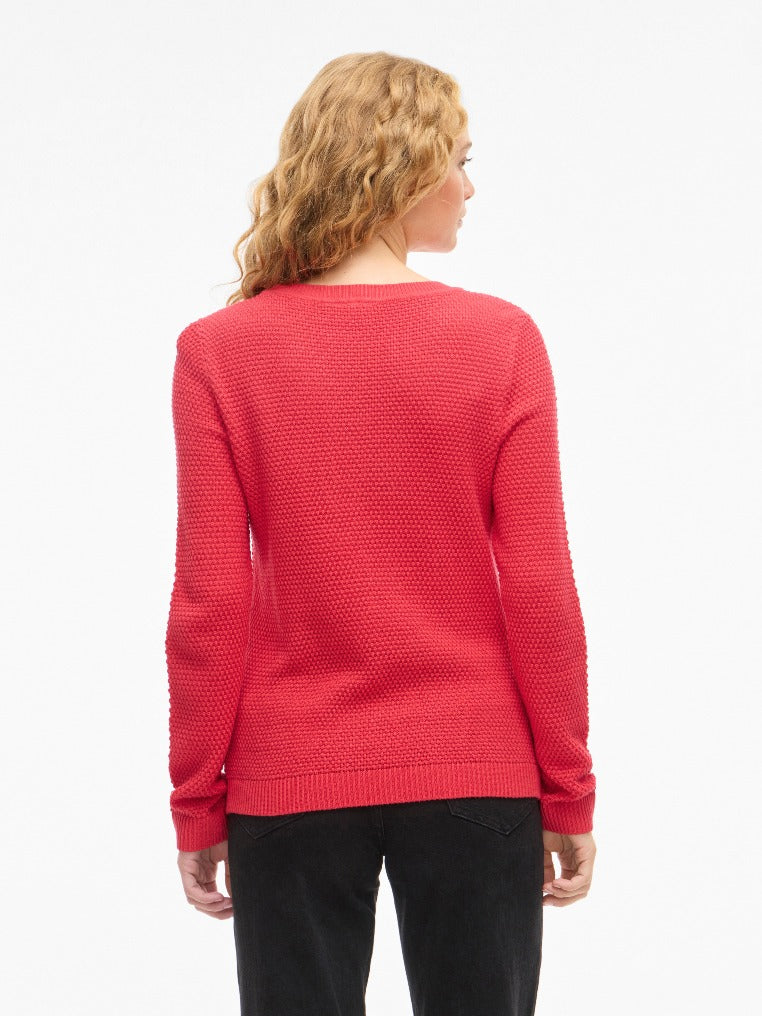 VILA Strickpullover Hibiscus