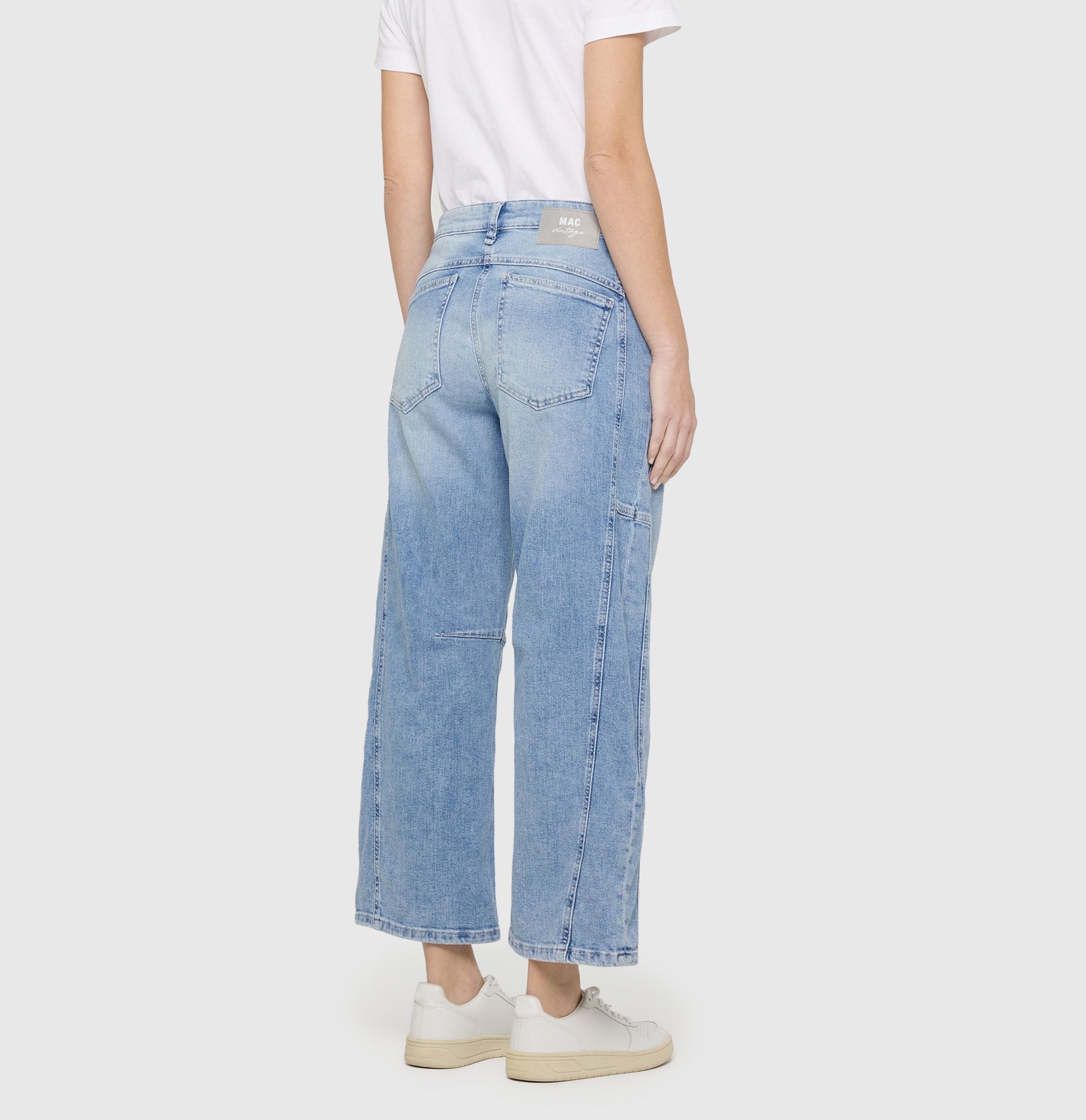 MAC Wide Leg Light Blue Random Washed