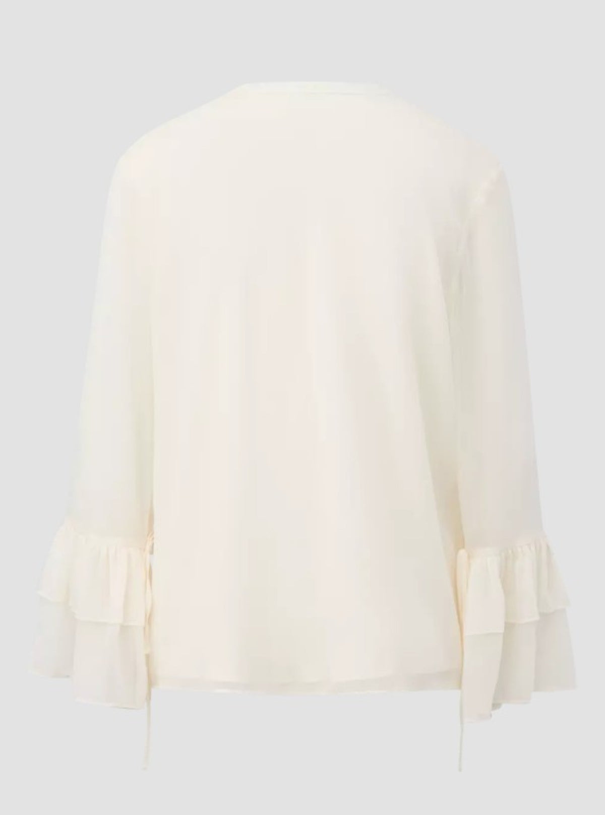 Strukturierte Chiffon-Bluse mit Volant-Ärmeln