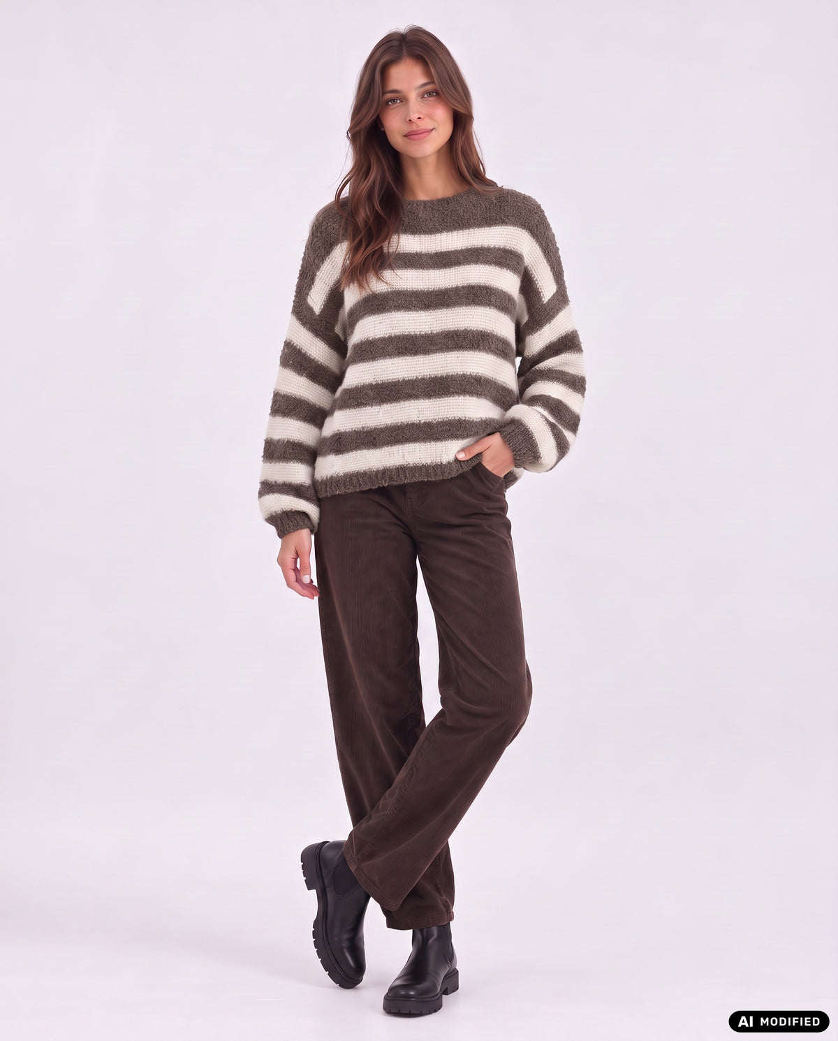 Strickpullover mit Streifen