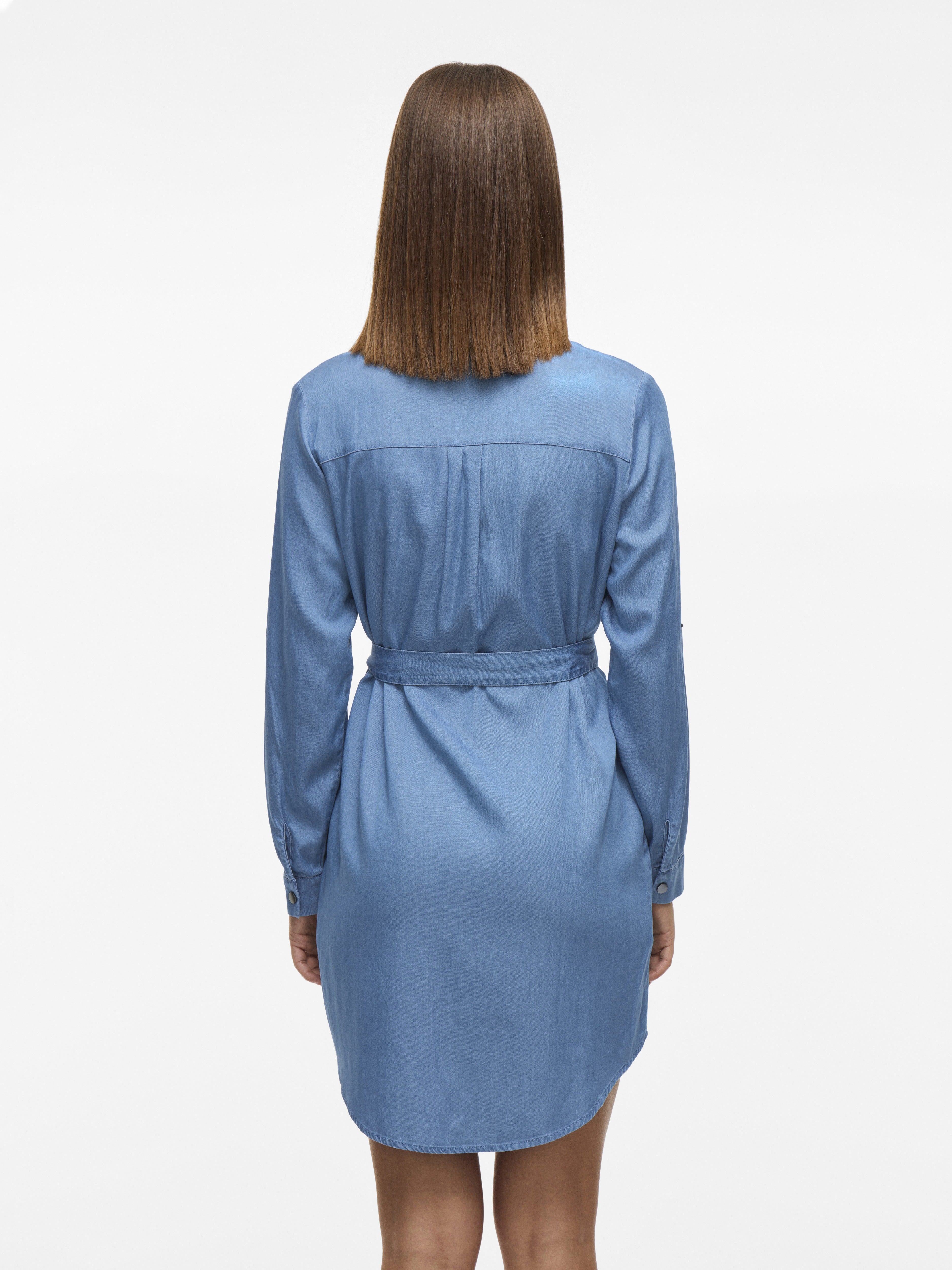 VILA Kleider Medium Blue Denim