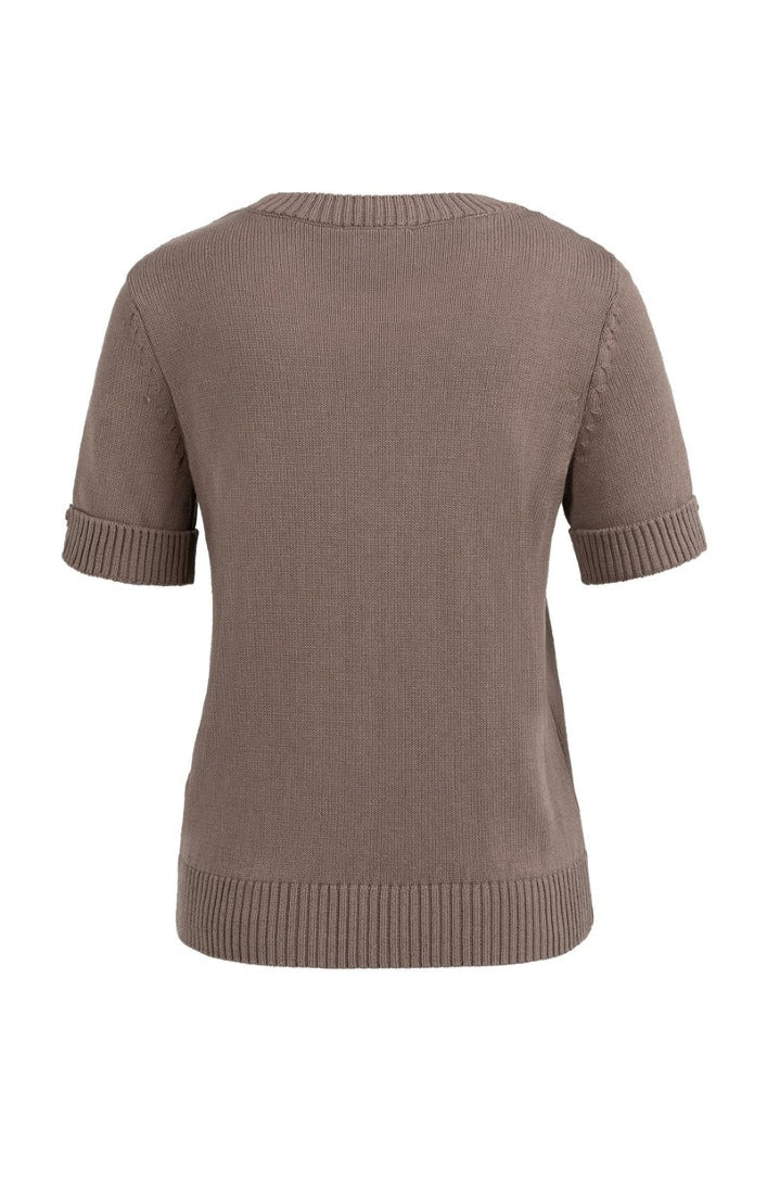 Yaya Strickpullover Deep Taupe Brown
