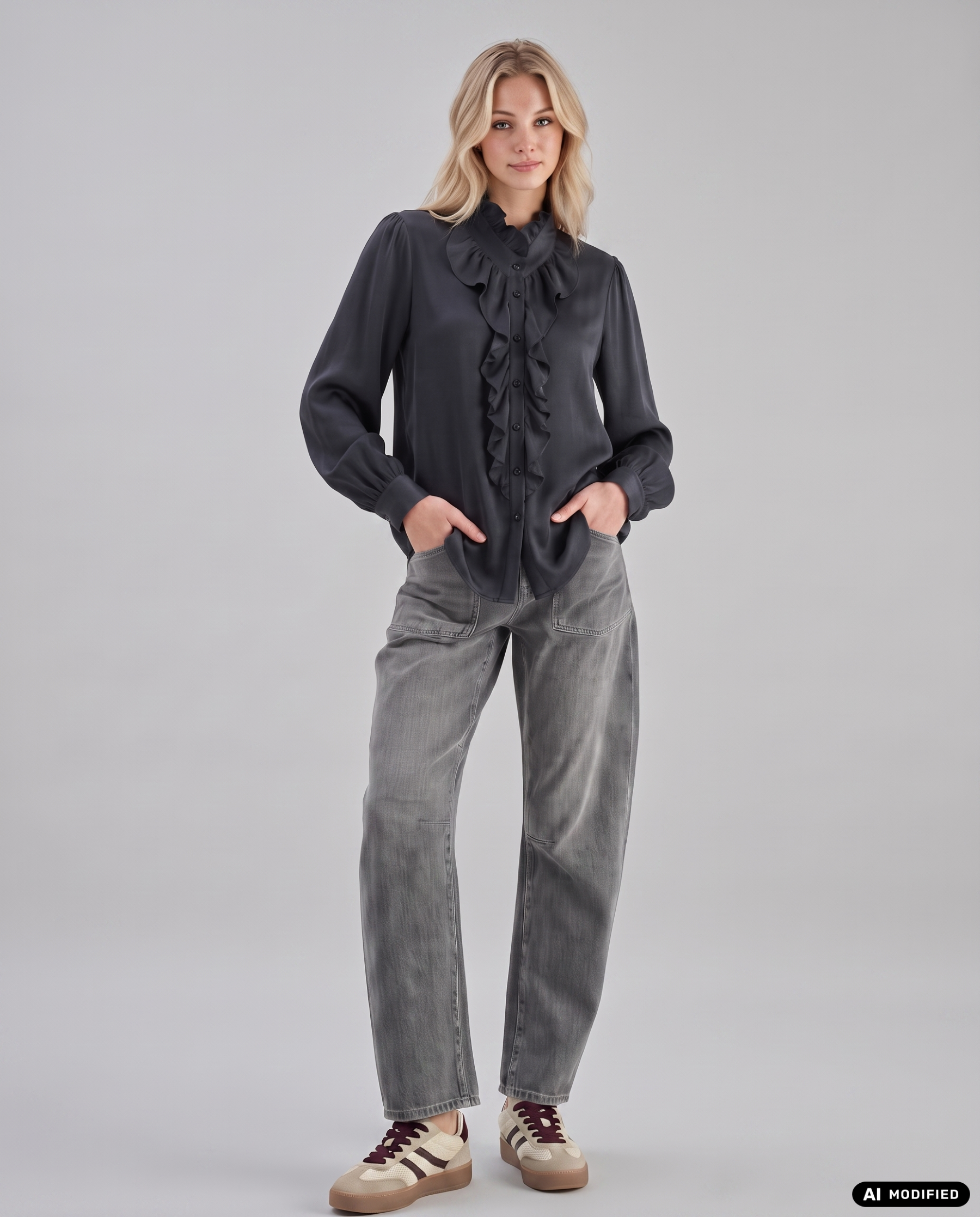 Bluse mit Volants