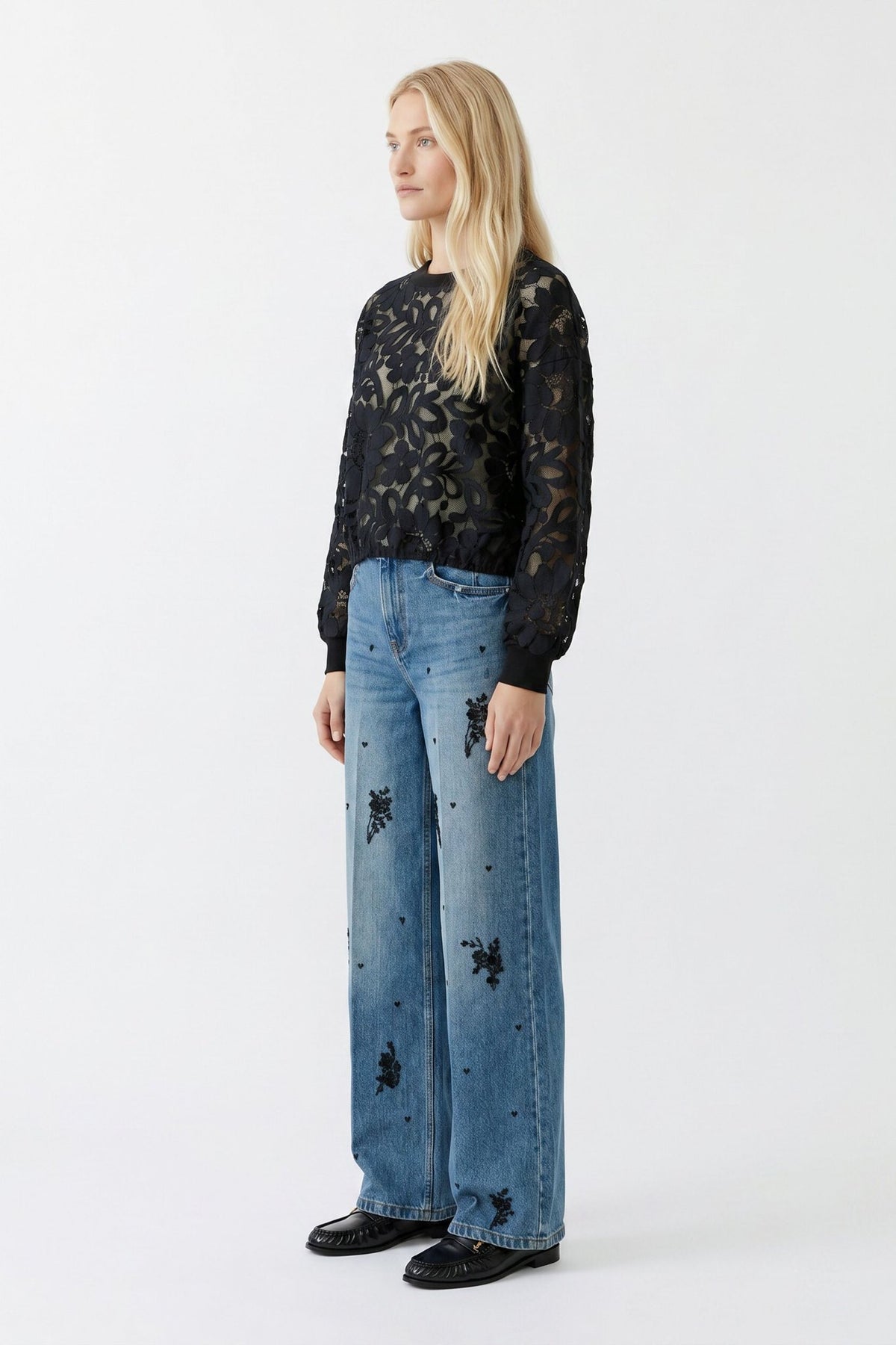 Sweatshirt mit Spitze