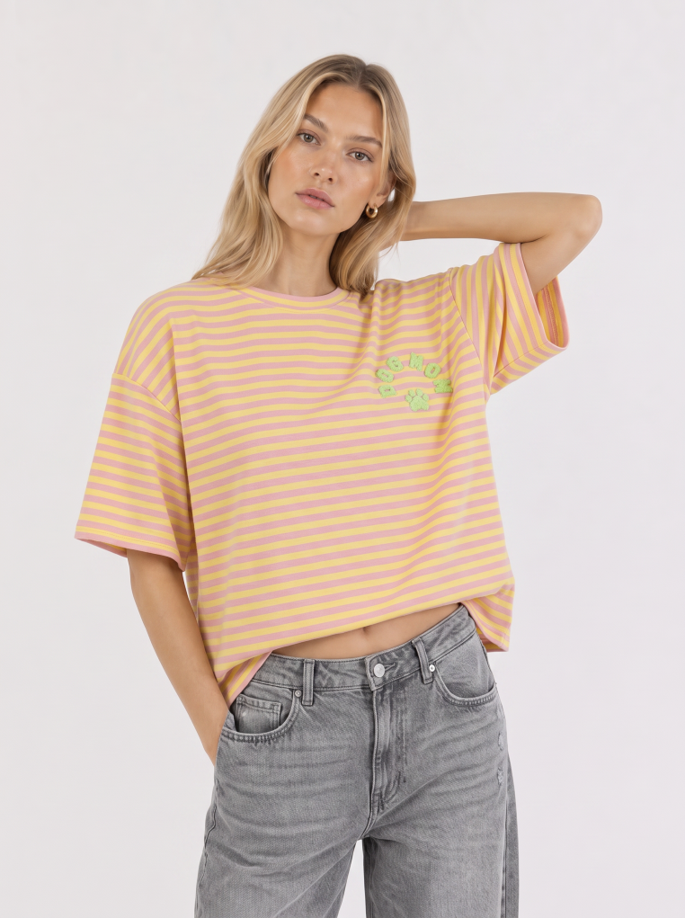T-Shirt mit Streifen "Dogmum"