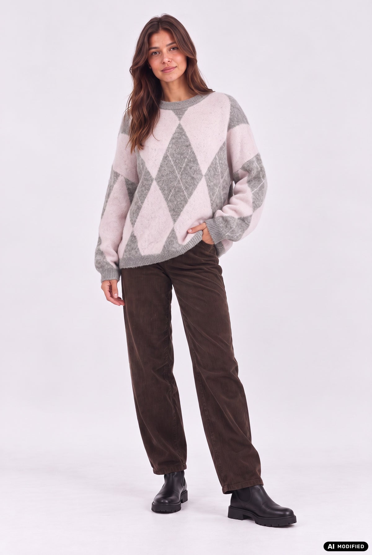 Strickpullover mit Argyle-Muster