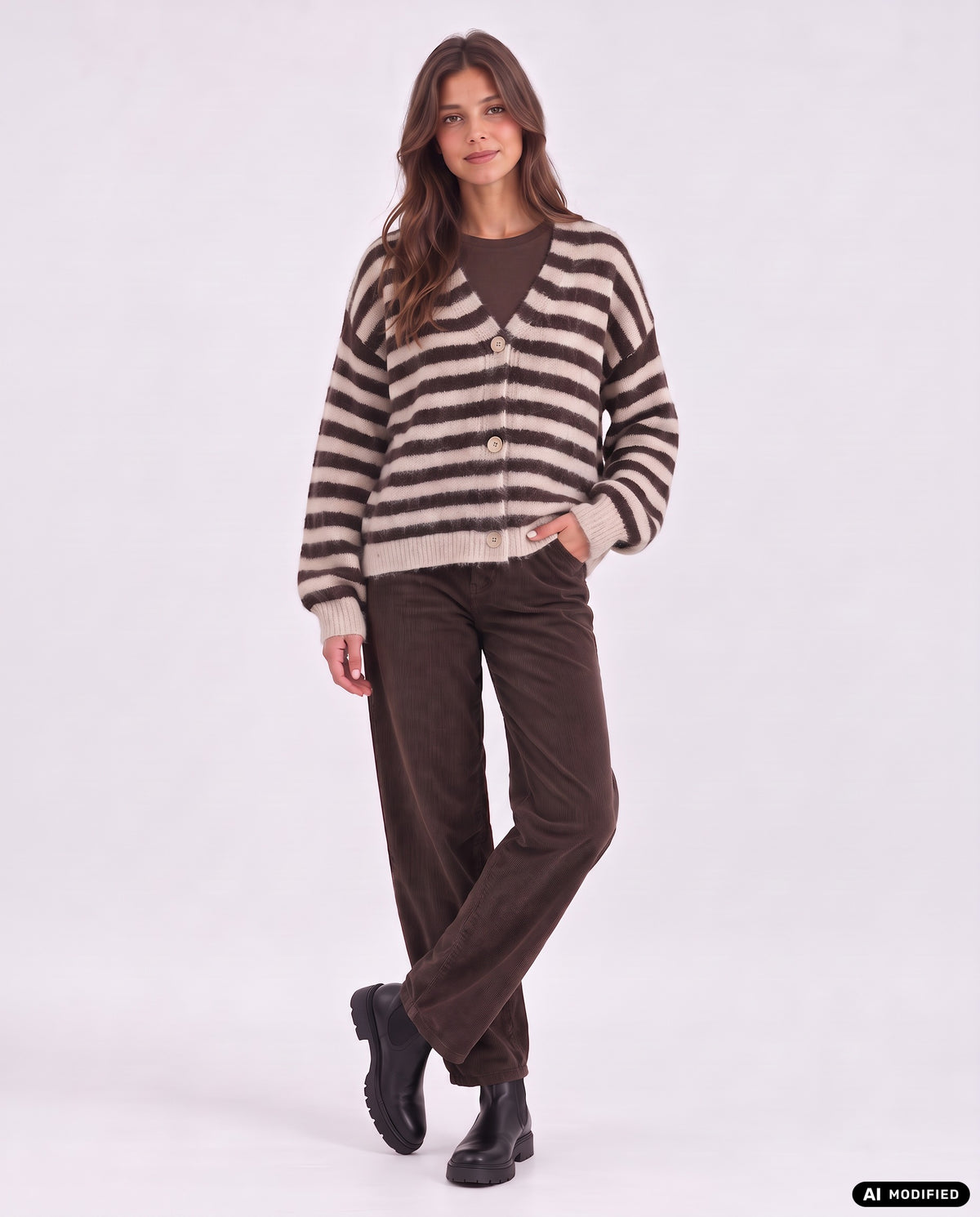 Strickjacke mit Streifen