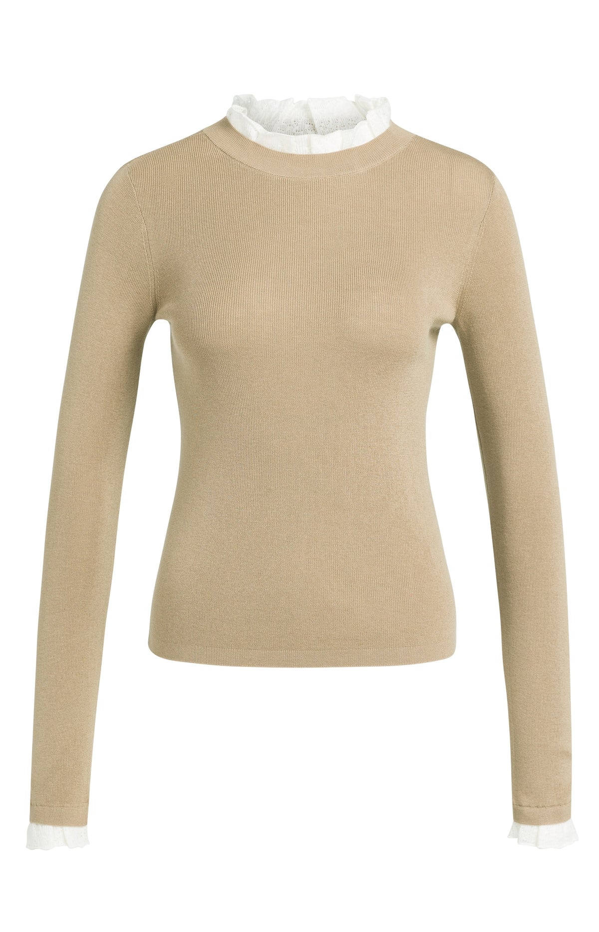 Strickpullover mit Rüschendetails