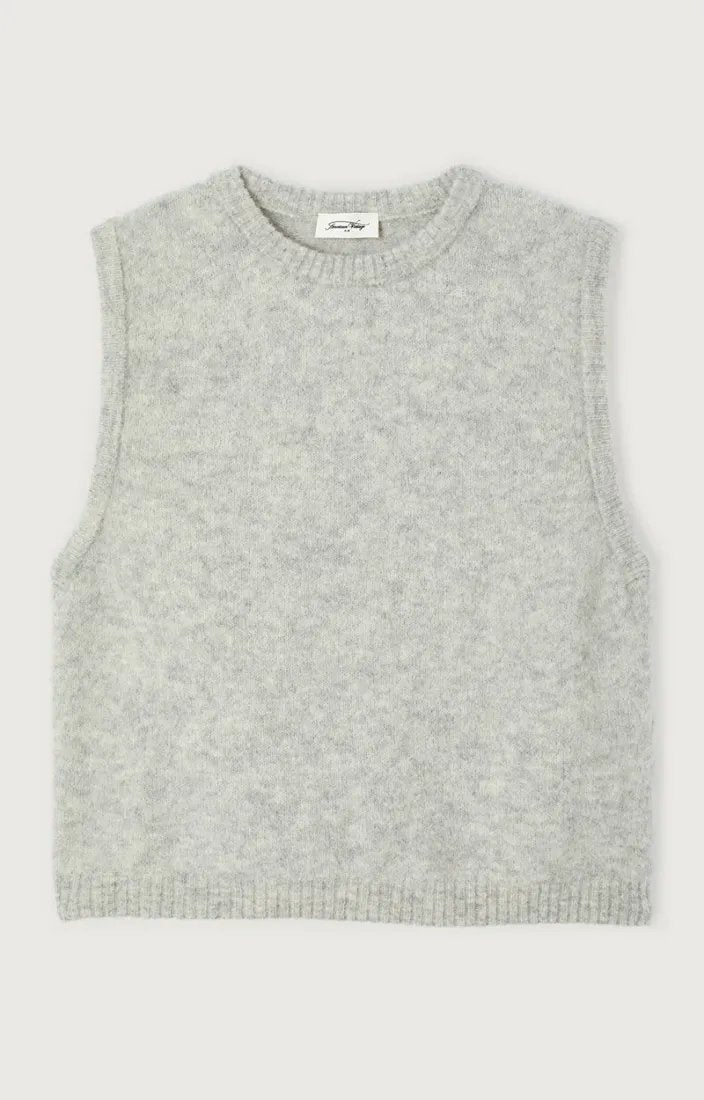 American Vintage Sweater Vest Gris Clair Chine