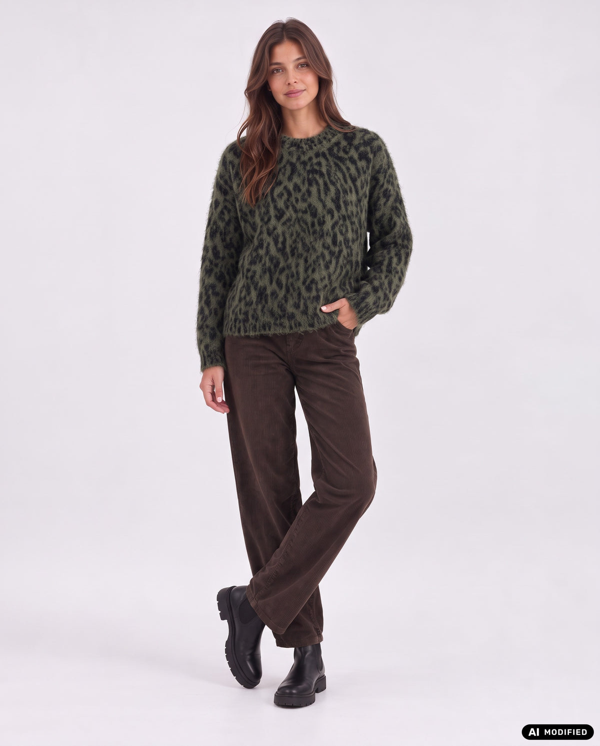 Strickpullover mit Leo-Muster