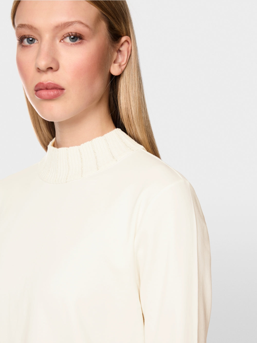 Longsleeve mit Strickkragen