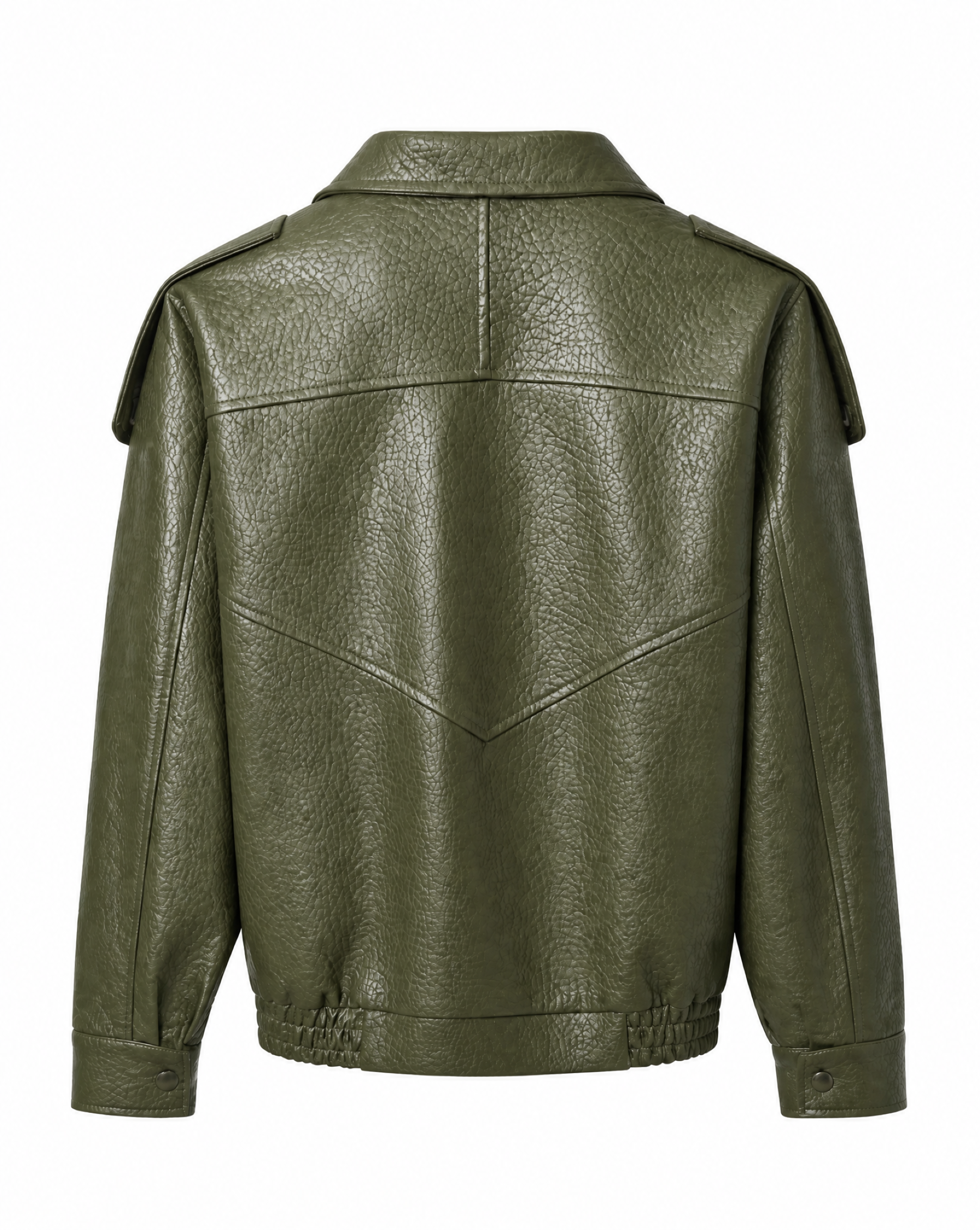 Kunstlederjacke mit Reverskragen