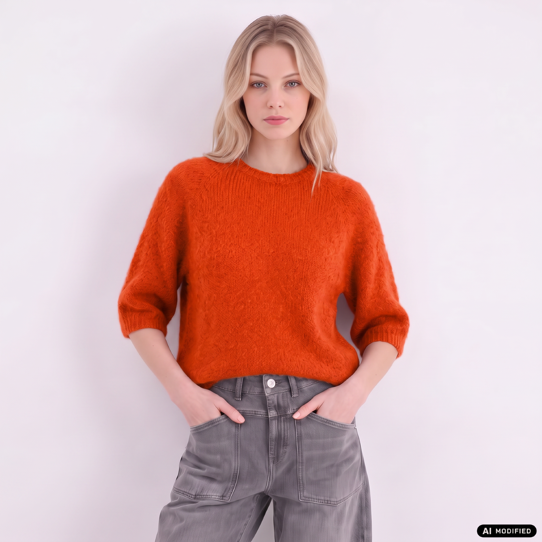 Strickpullover mit Kurzarm