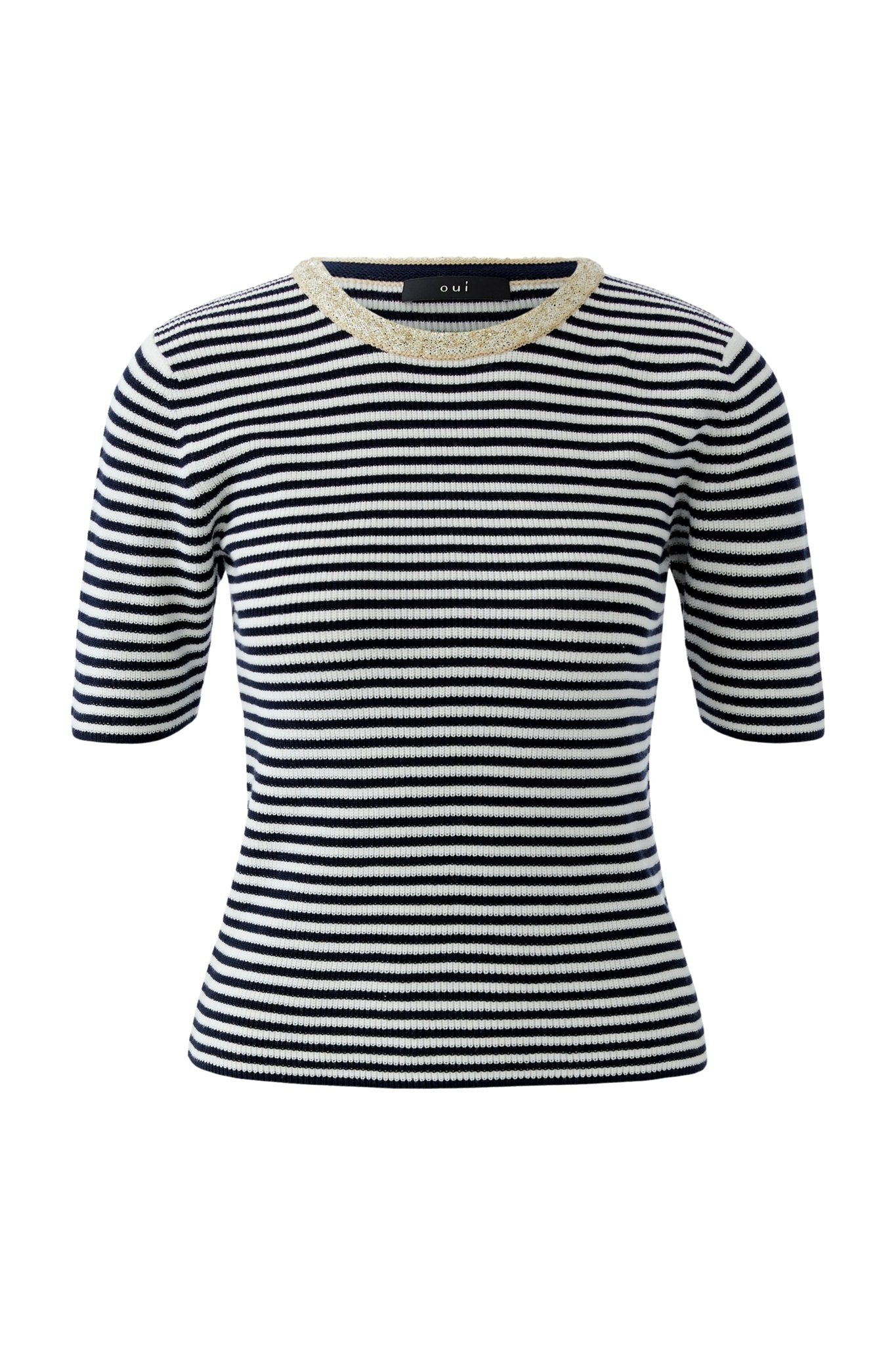 Oui Strickpullover Dk Blue White