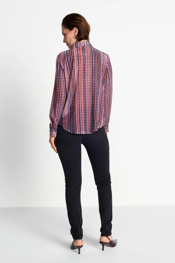 Bluse mit Hahnentritt-Muster