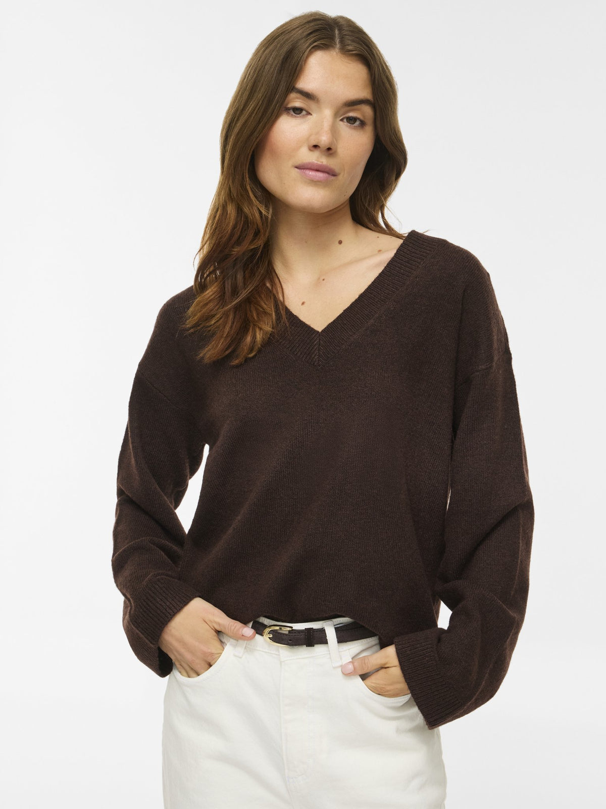 VILA Strickpullover Coffee Bean/Melange