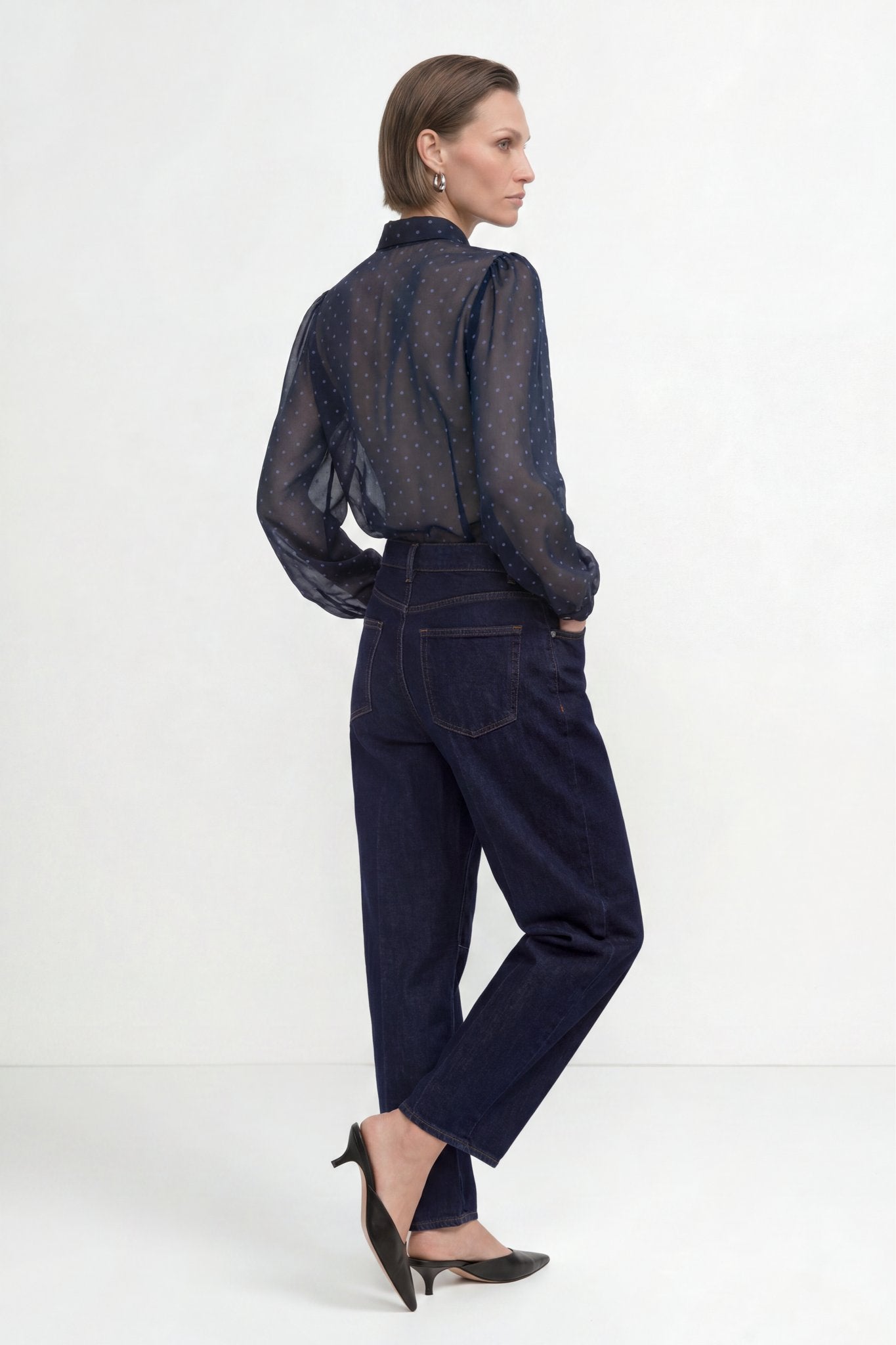 Chiffon-Bluse mit Schluppe