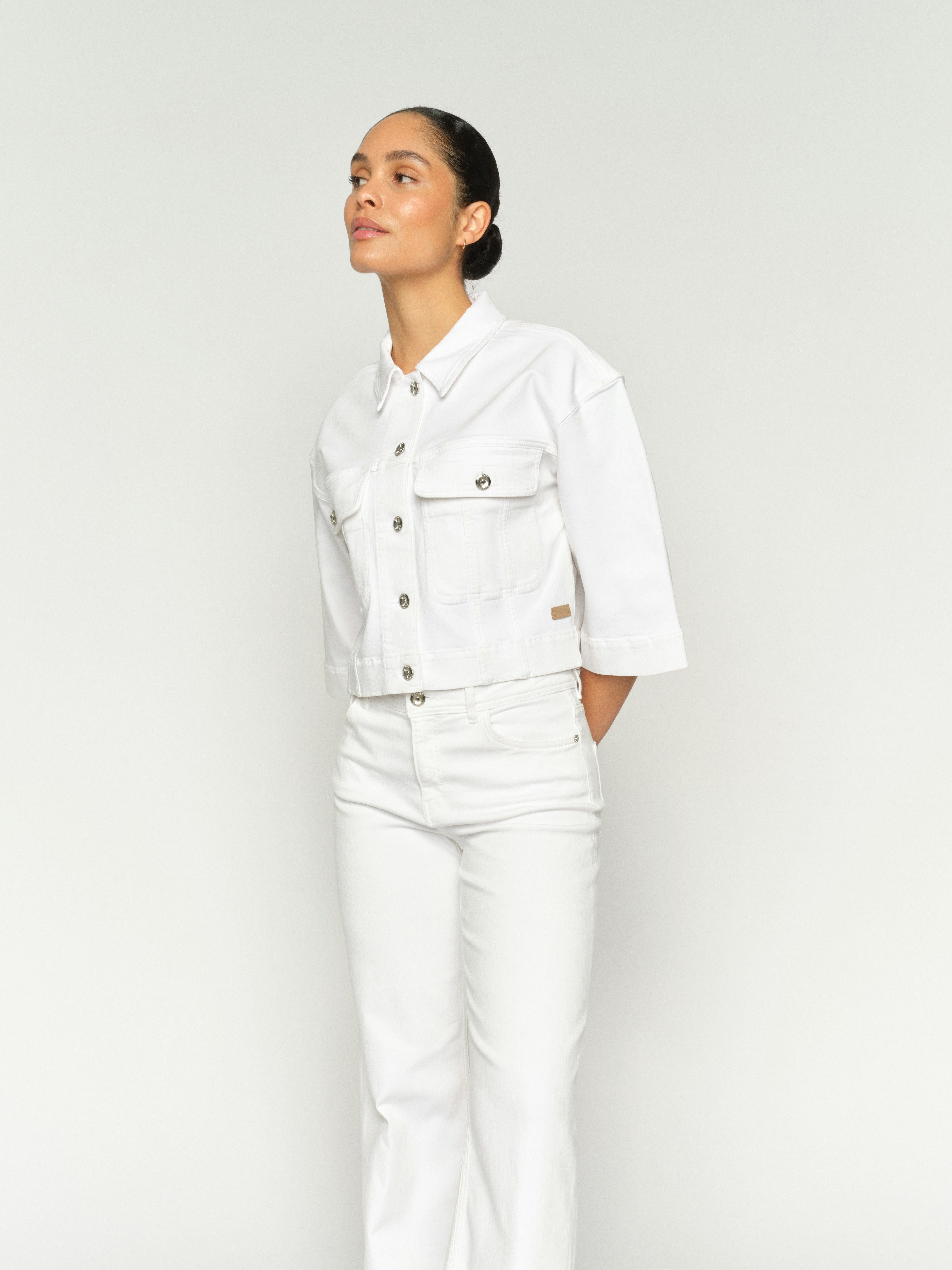 Mos Mosh Flared Leg Bright White