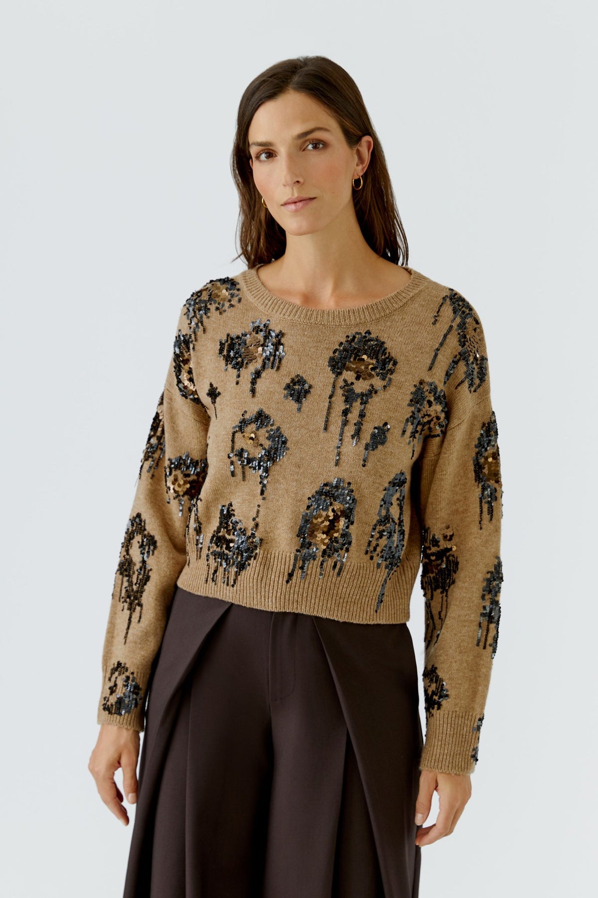 Strickpullover mit Pailletten