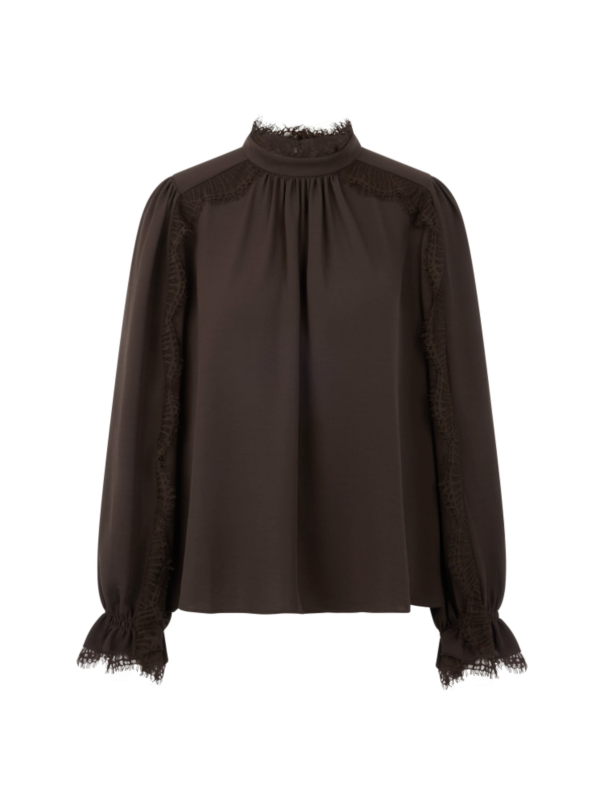 Fließende Bluse mit Spitze