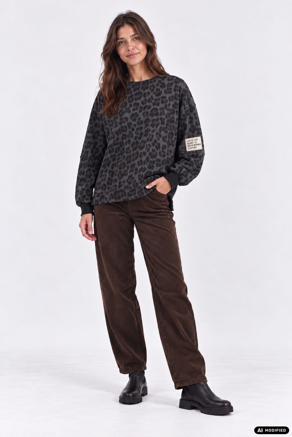 Sweatshirt mit Leo-Print