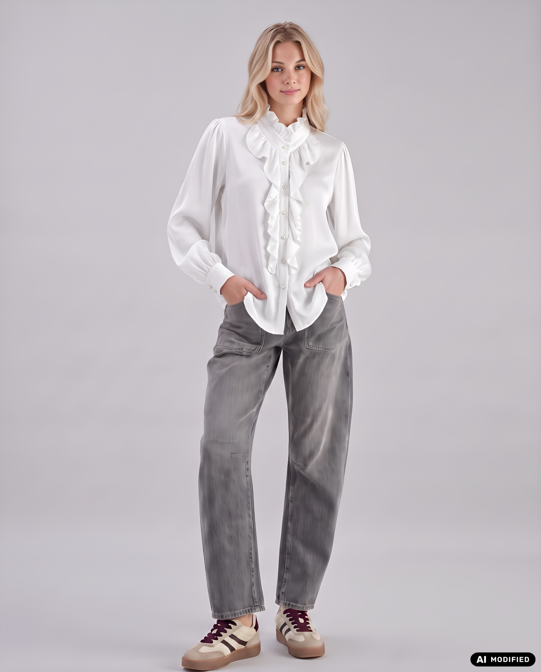 Bluse mit Volants