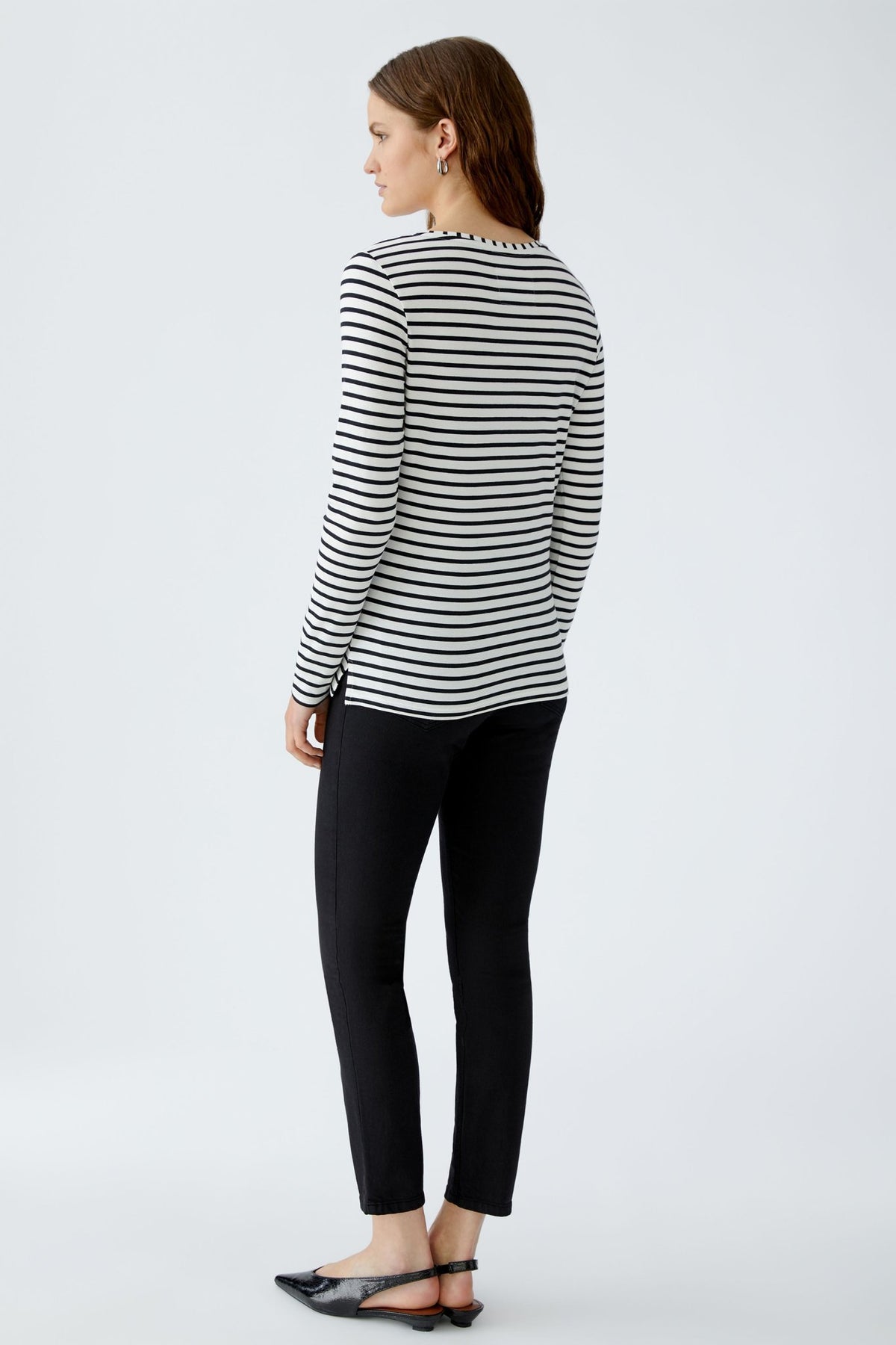 Oui Longsleeve Black Offwhite