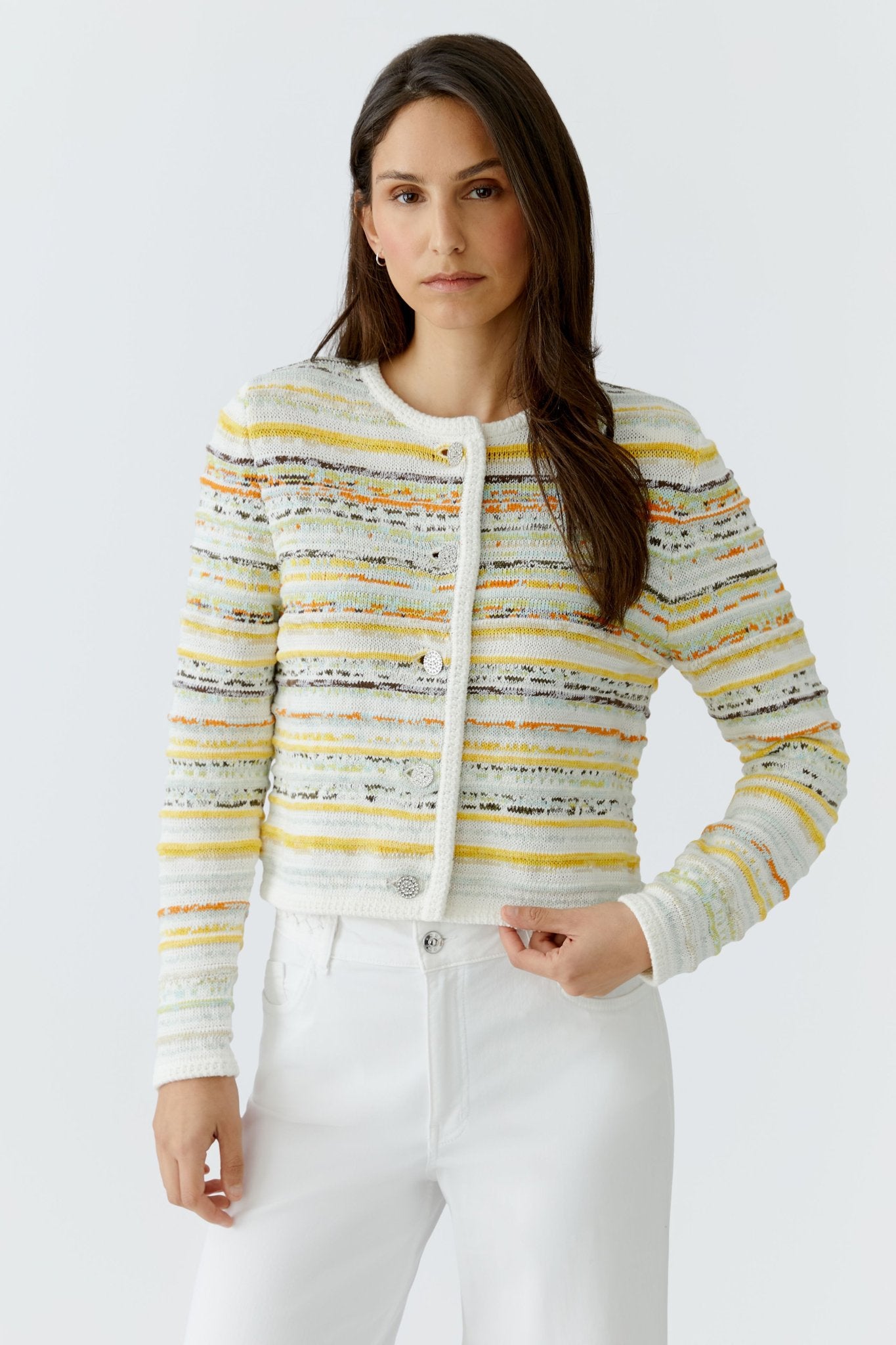 Strickjacke in Multicolor-Jacquard