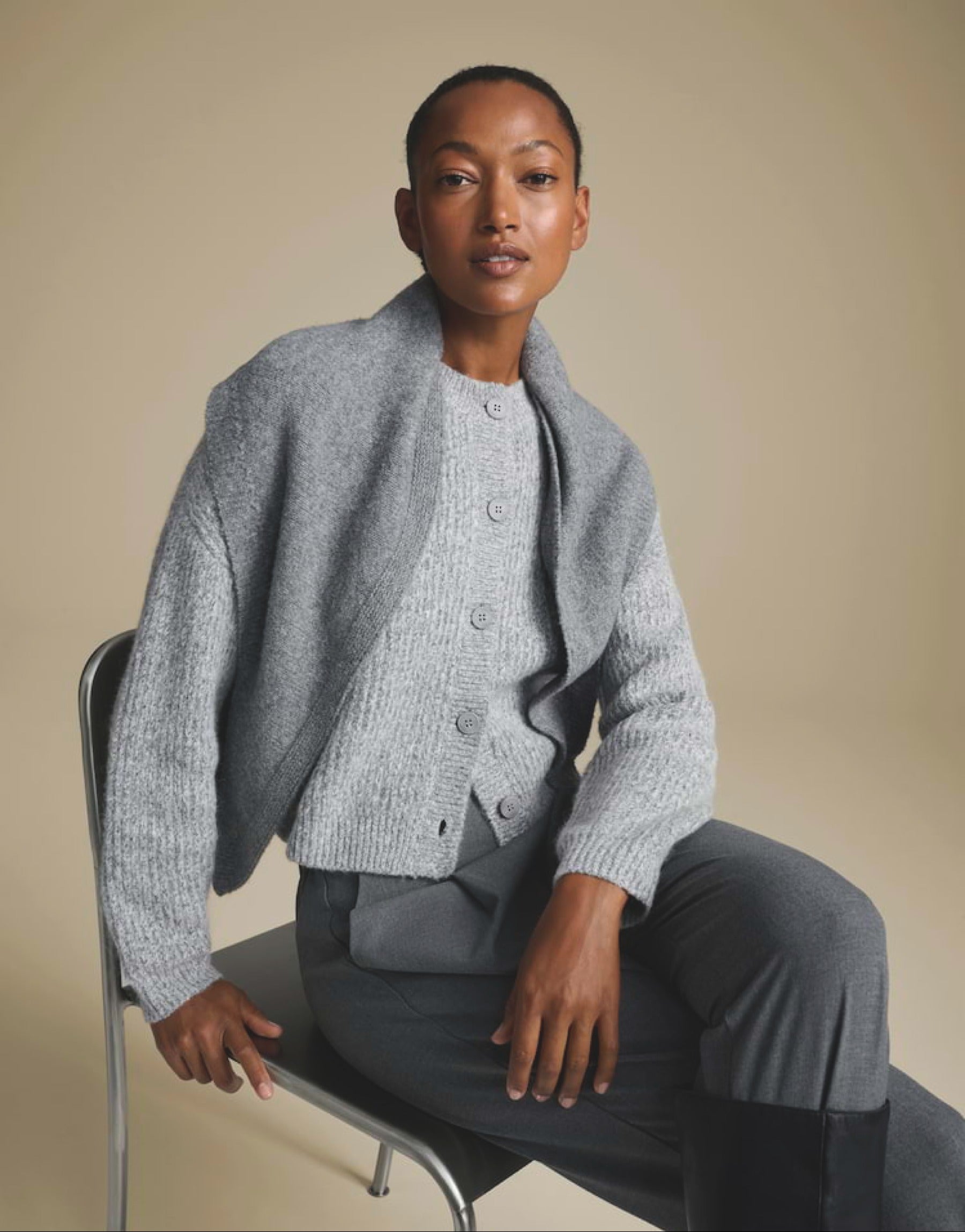Strickjacke aus Wolle Mohair Mix