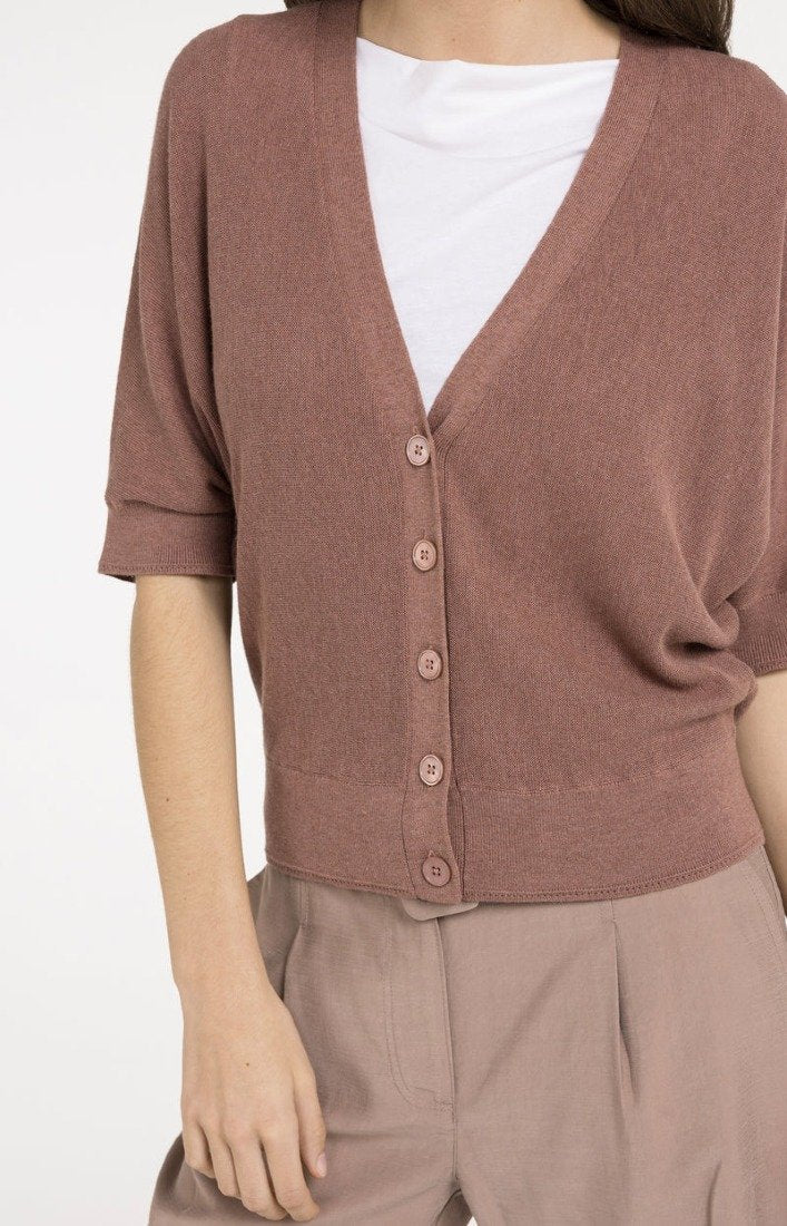 Yaya Strickjacken Burlwood Old Pink Melange