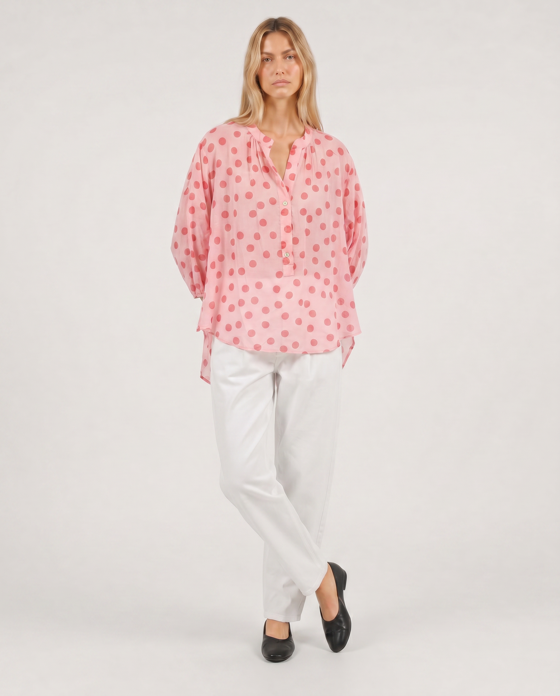 Bluse mit Punkt-Muster