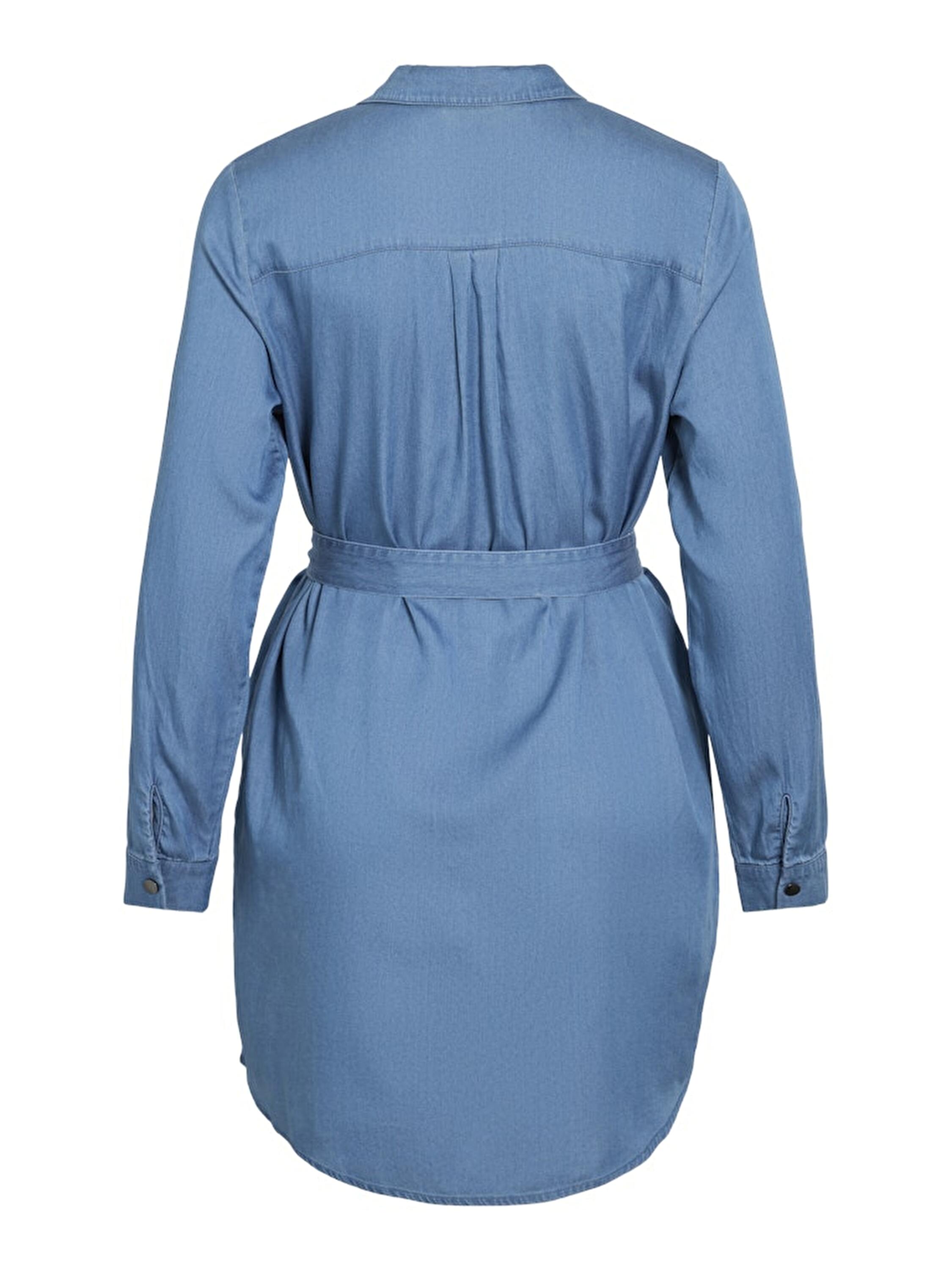 VILA Kleider Medium Blue Denim