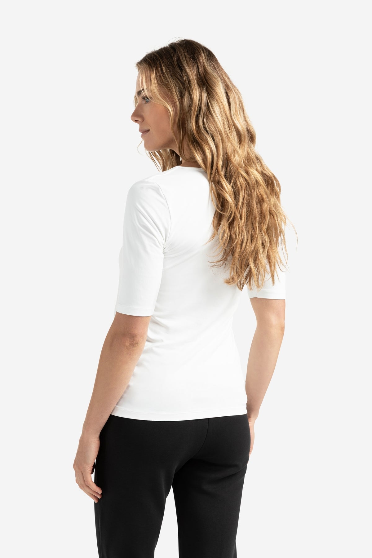 T-Shirt mit rundem V-Ausschnitt