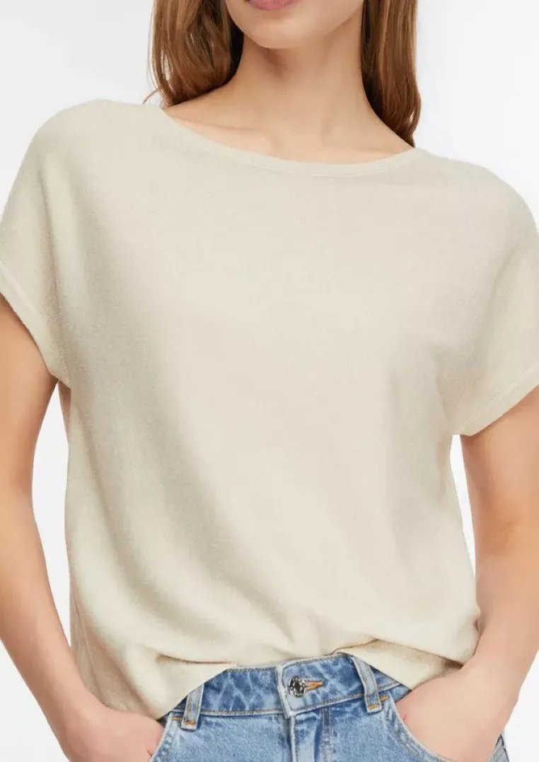 Comma Strickpullover White
