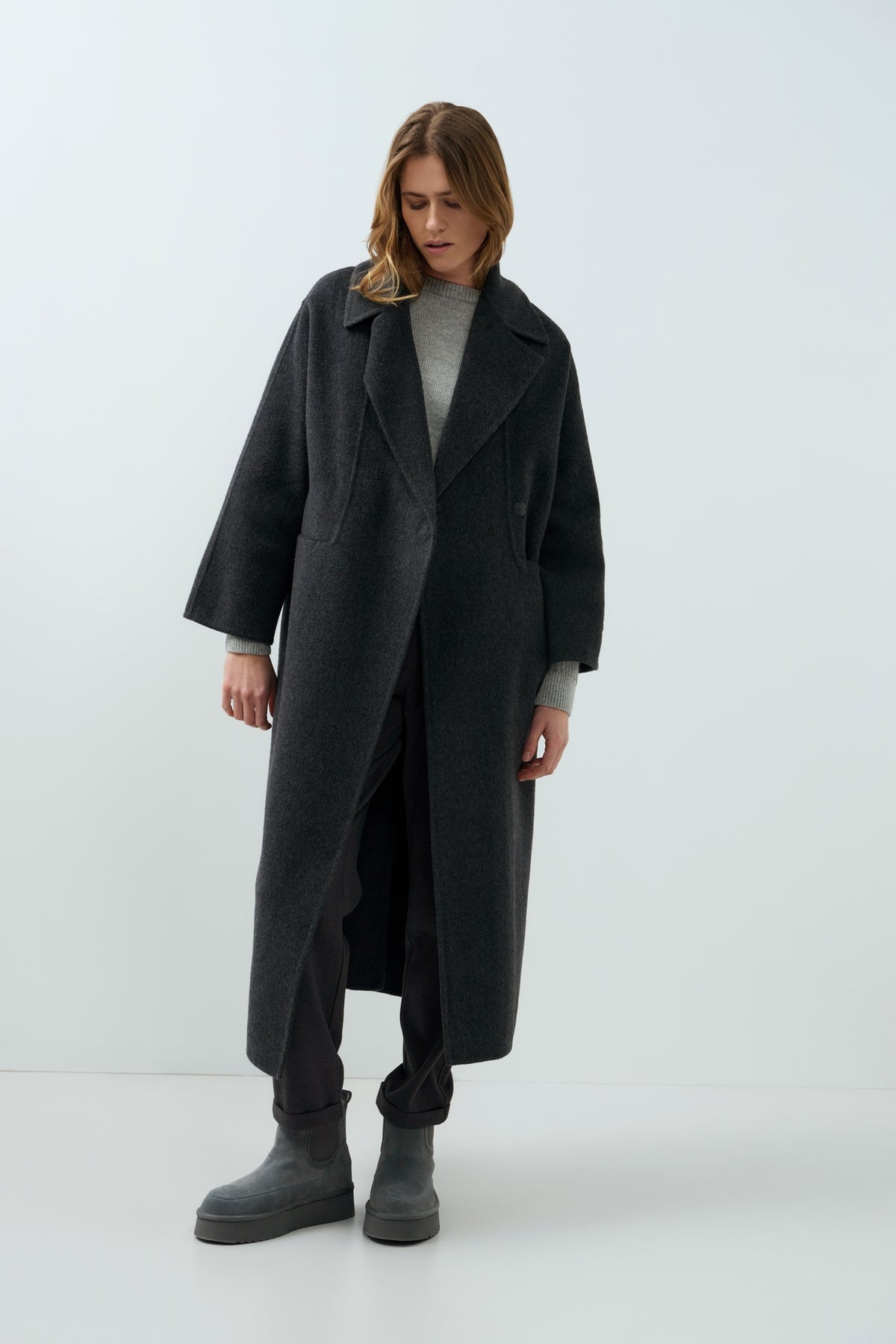 Oversize-Mantel aus Wollmischung