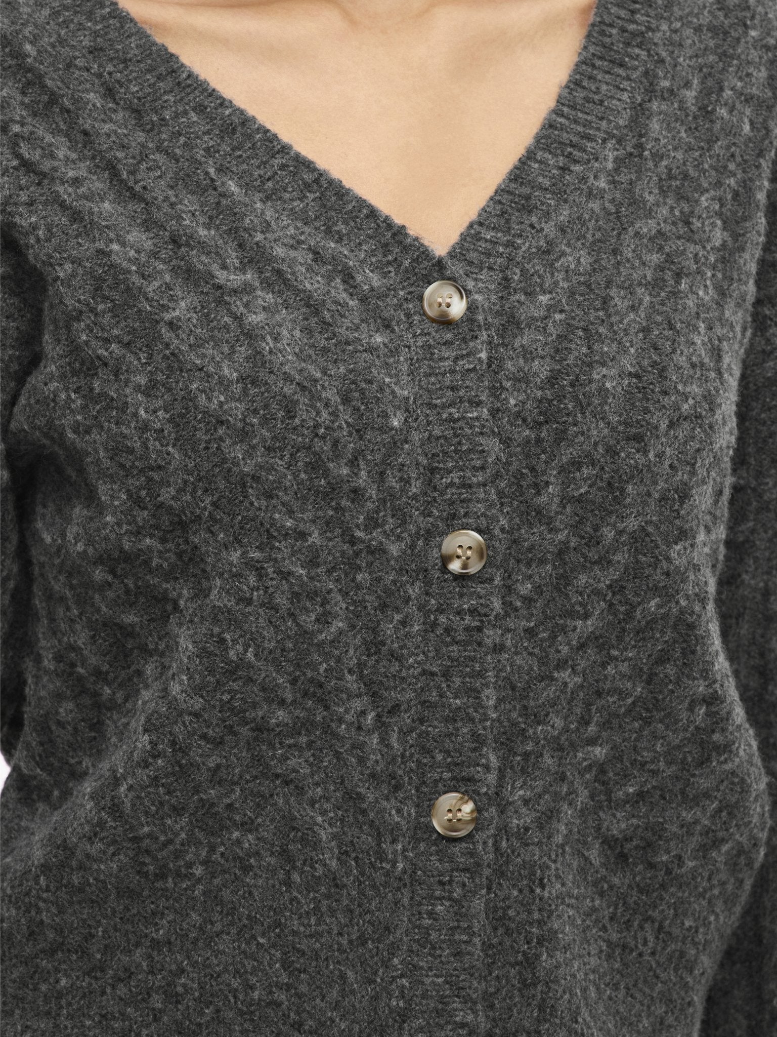 VILA Strickjacken Dark Grey Melange