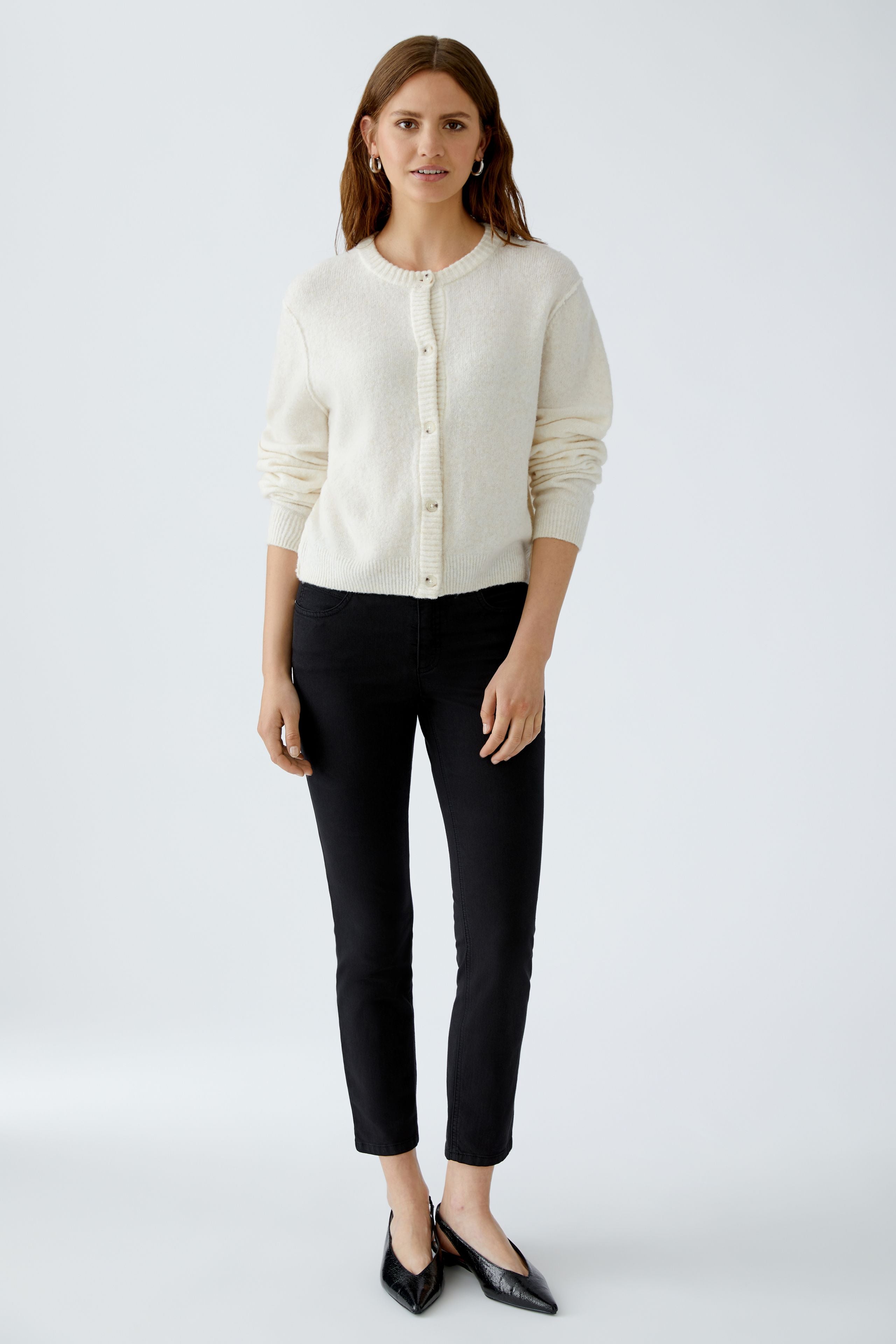 Oui Strickjacken Offwhite