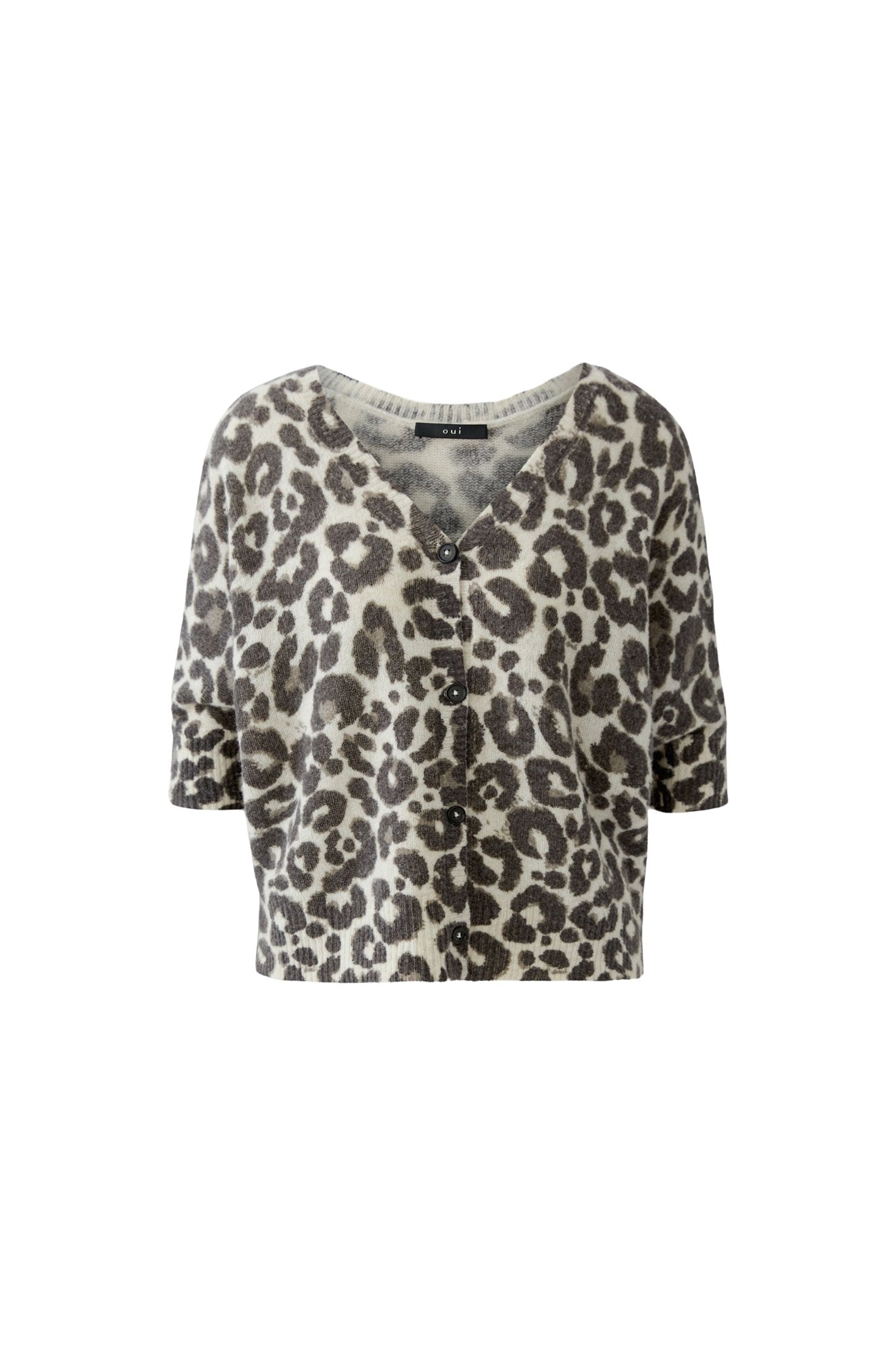 Strickjacke mit Leopardenmuster