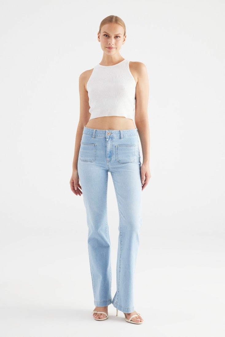 Cup of Joe Flared Leg Light Blue