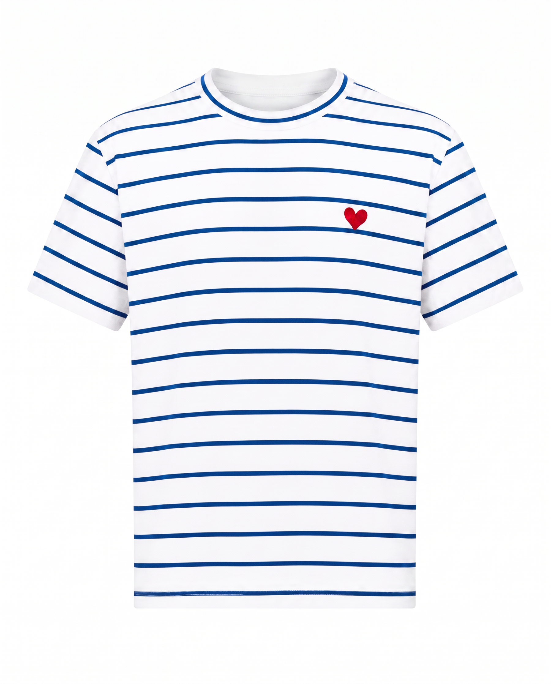 T-Shirt mit Streifen und Herz-Stick