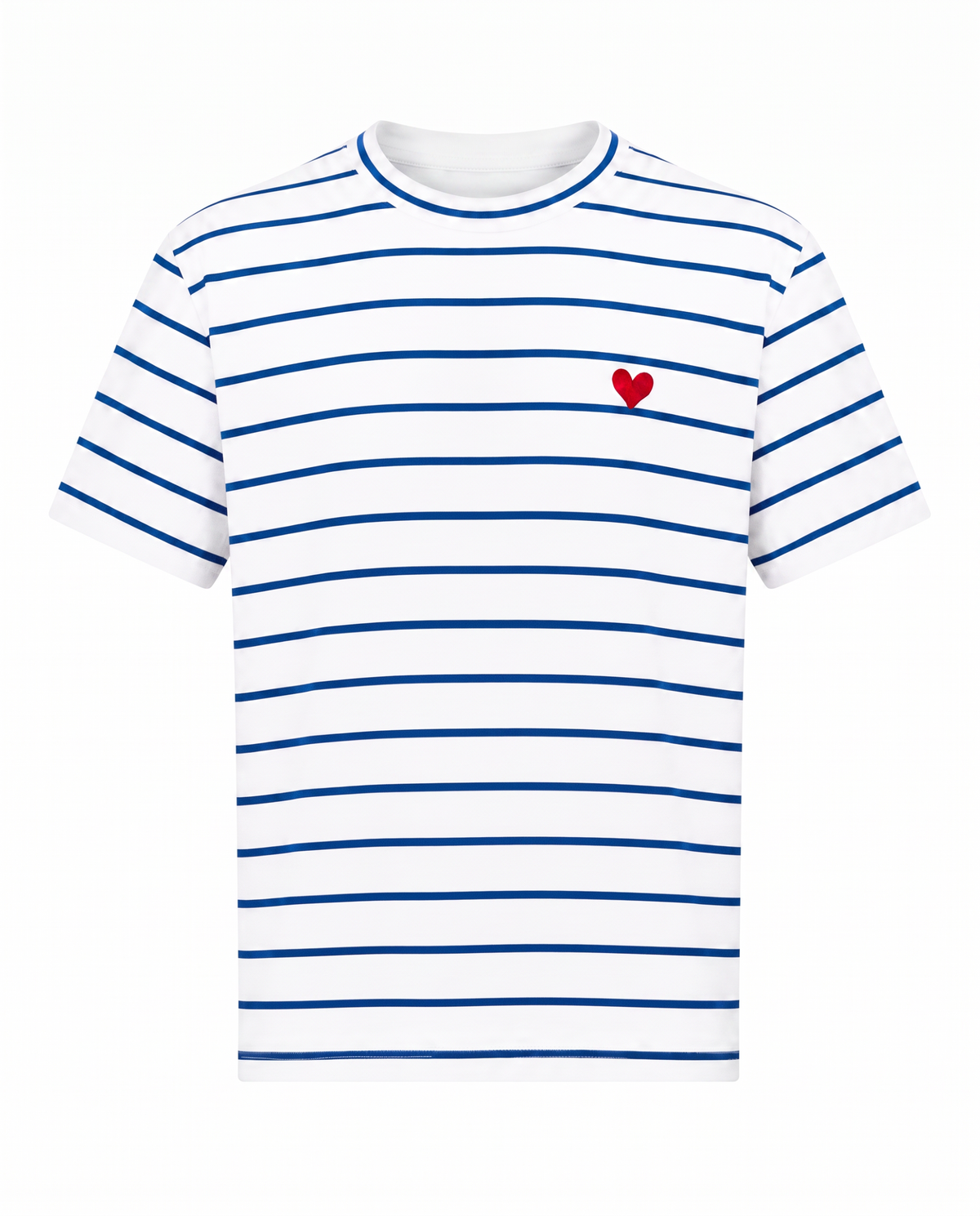 T-Shirt mit Streifen und Herz-Stick