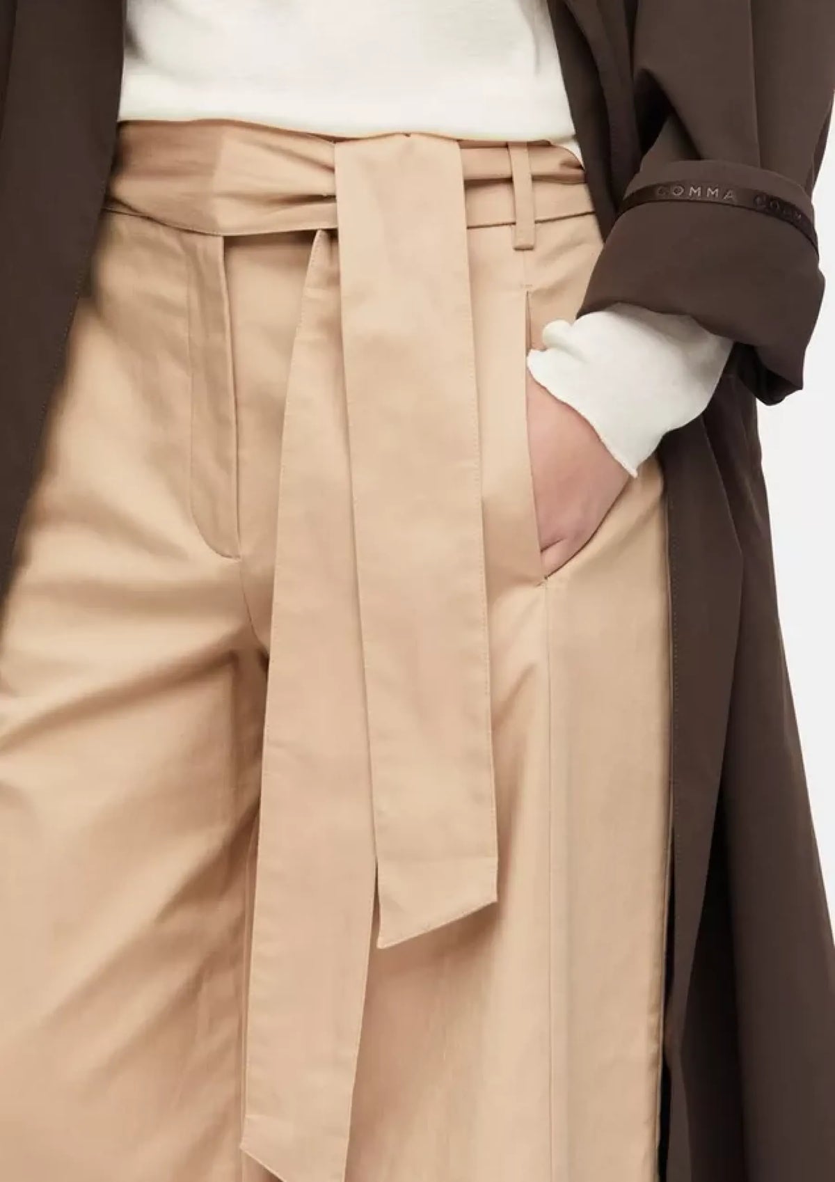 Culotte Hose mit Bindegürtel